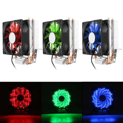 9cm LED 3-Pin CPU Cooling Fan - Quiet Cooler Heat Sink for Intel LGA 1155/1156 & AMD 754/AM2/AM2+/AM3/FM1 Sockets - Perfect for Gaming PC and Desktop Computer Cooling