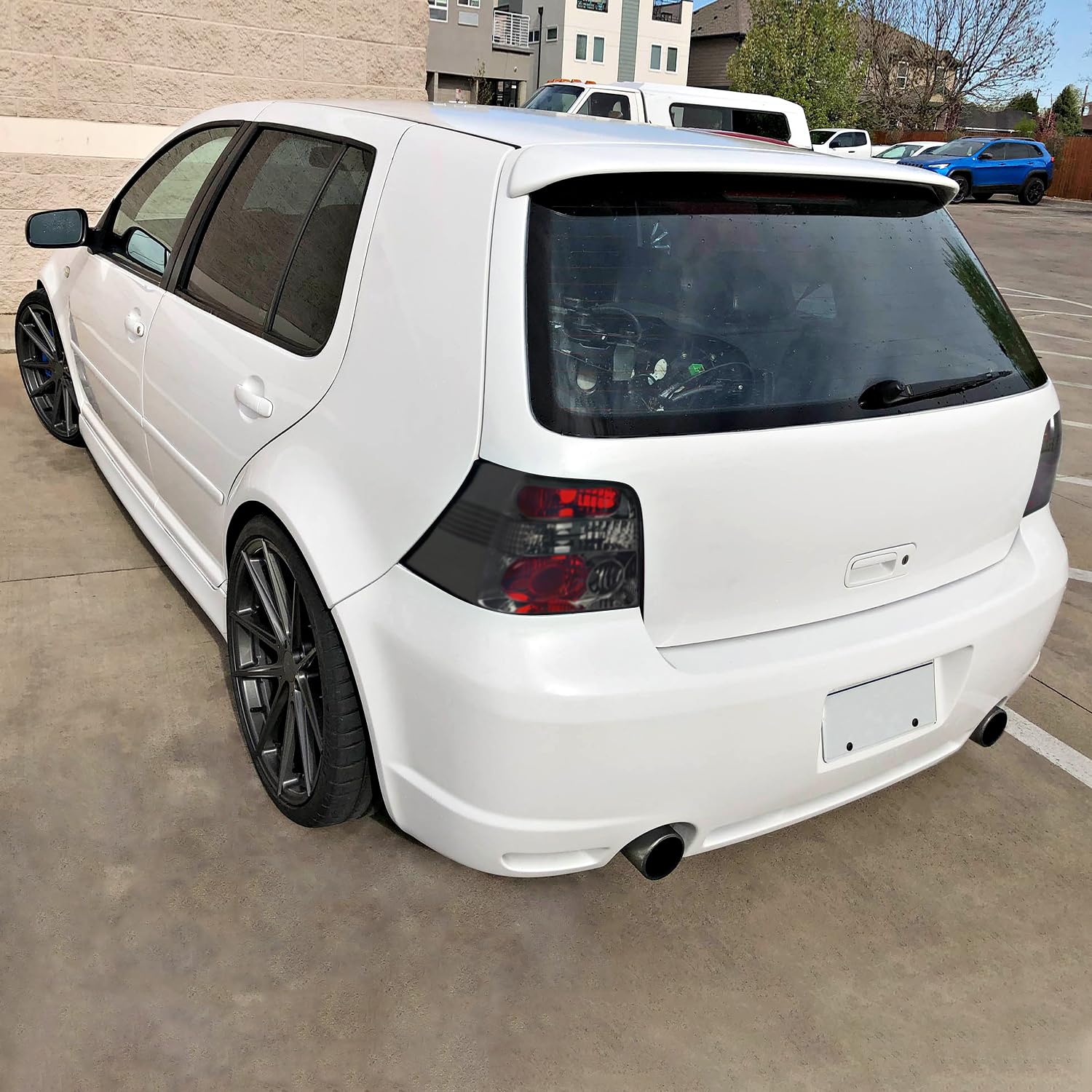 Spec-D Tuning Smoke Lens Tail Lights for 1999-2006 Volkswagen Golf MK4 - Left & Right Pair Assembly - Upgrade Your Car's Style & Visibility for Night Driving & Custom Look