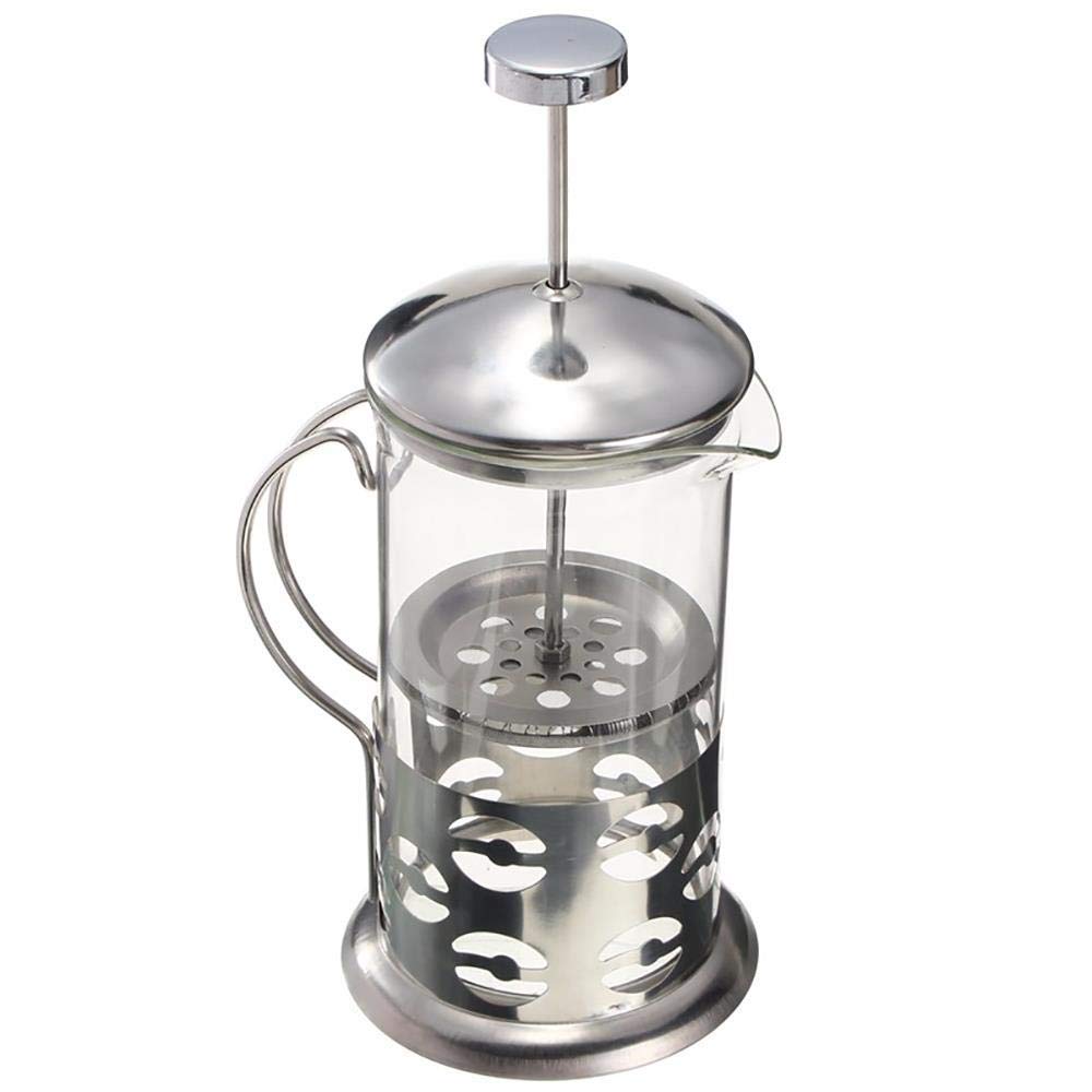 Stainless Steel French Press Coffee Maker 600ml - Manual Espresso & Tea Percolator with Glass Carafe & Plunger Filter for Home, Office & Camping Use