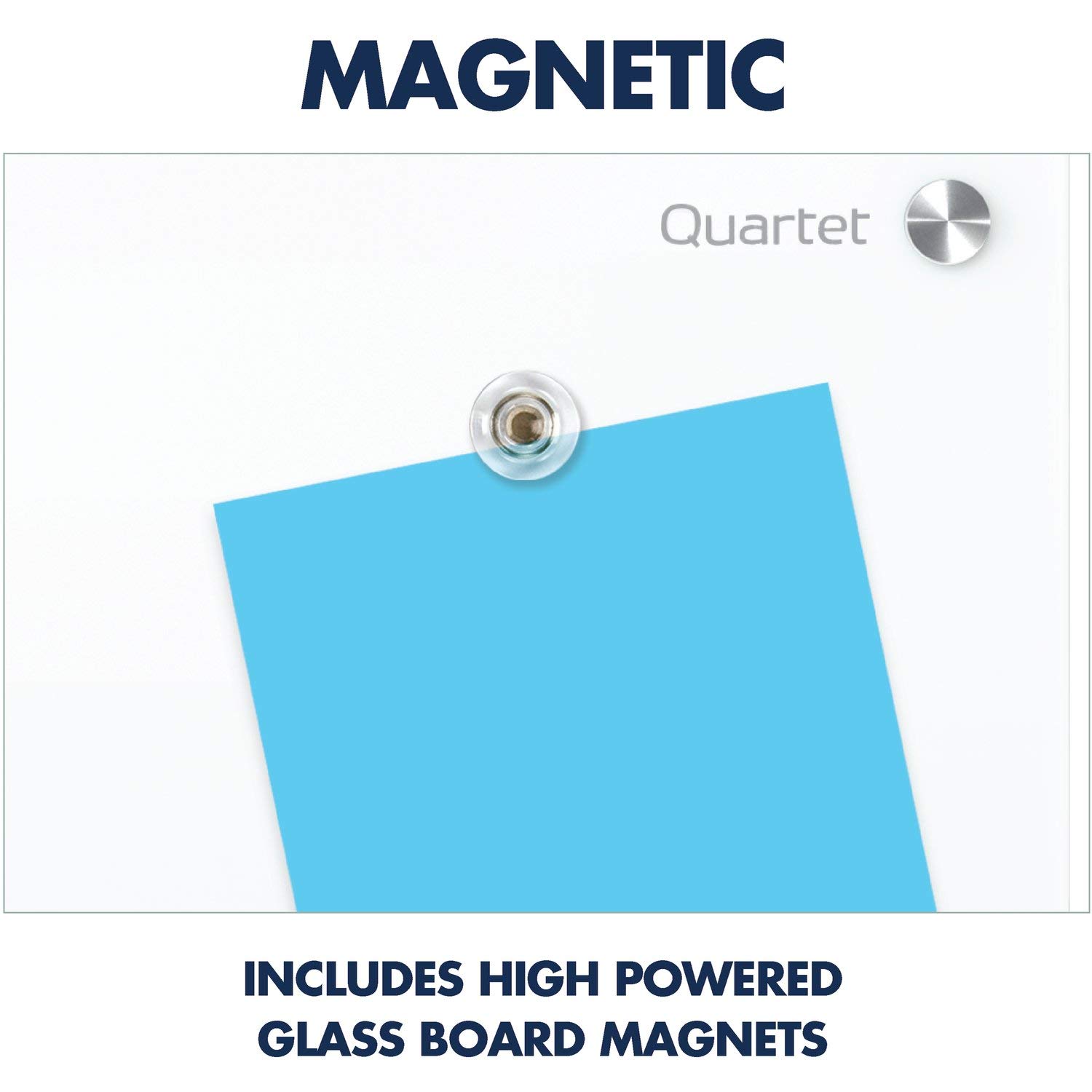 Quartet Magnetic Glass Dry Erase Whiteboard 48x48 Inches - Frameless High Contrast Brilliance White Glass Surface - Perfect for Office Meetings, Classroom Teaching & Home Office Organization (G24848W)