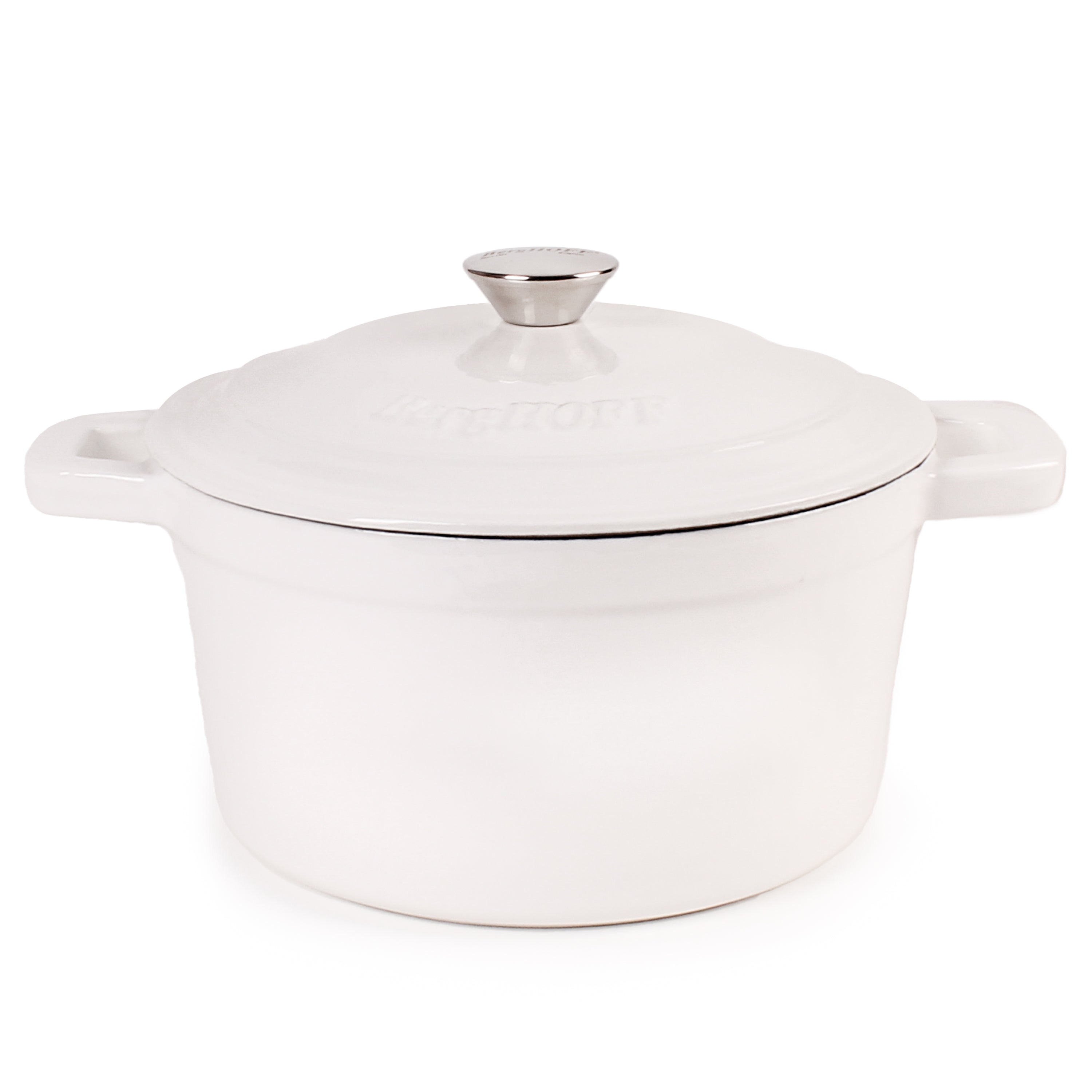 BergHOFF Neo 4-Piece Cast Iron Cookware Set - 3 Quart & 7 Quart Dutch Oven with Lid - Premium White Enameled Cookware for Stovetop, Oven & Serving - Perfect for Soups, Stews, Braising & Family Dinners