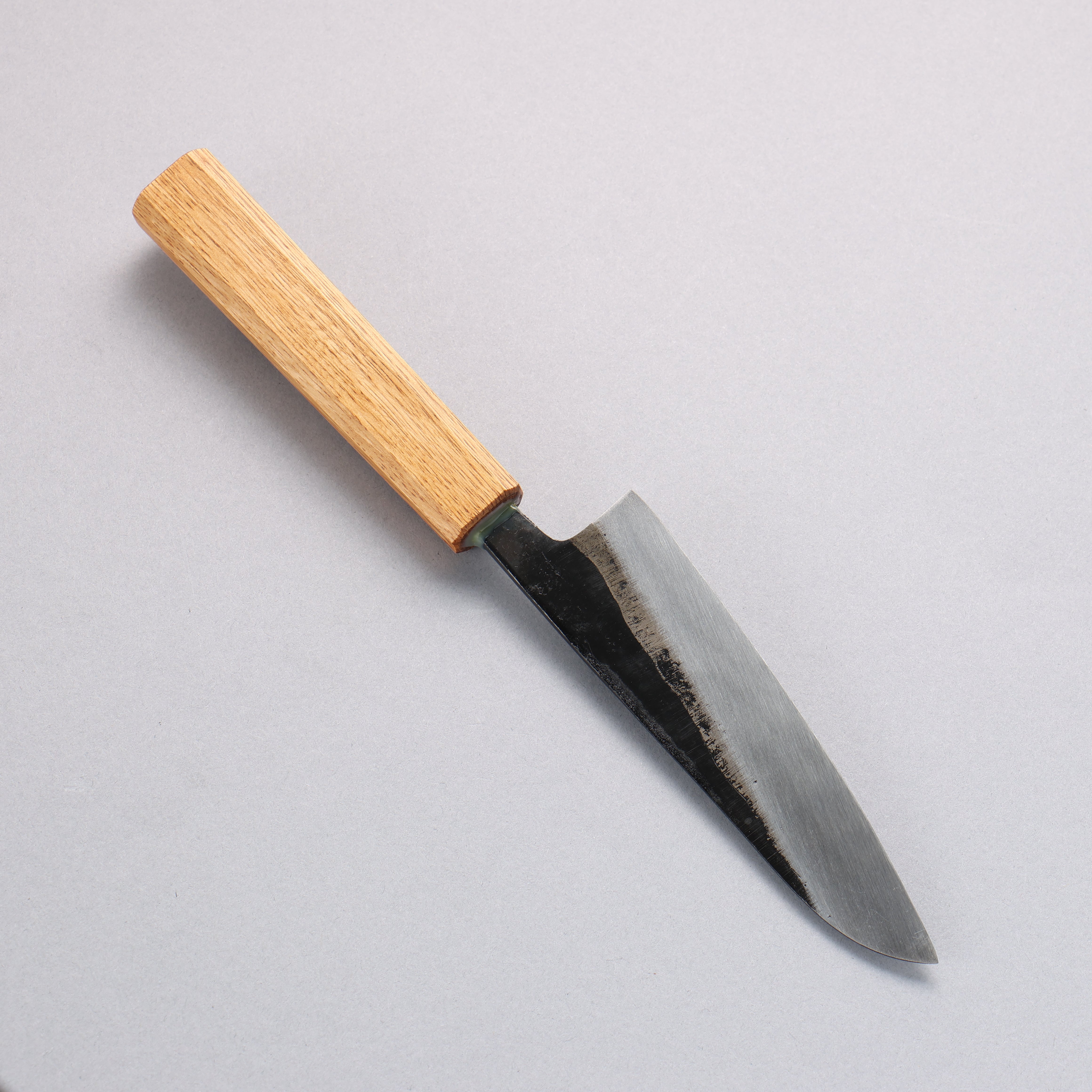 Premium Nakaniida White Steel No.2 Black Finished Kawamuki 120mm Kitchen Knife with Oak Handle - Perfect for Sushi, Sashimi & Japanese Cuisine Preparation