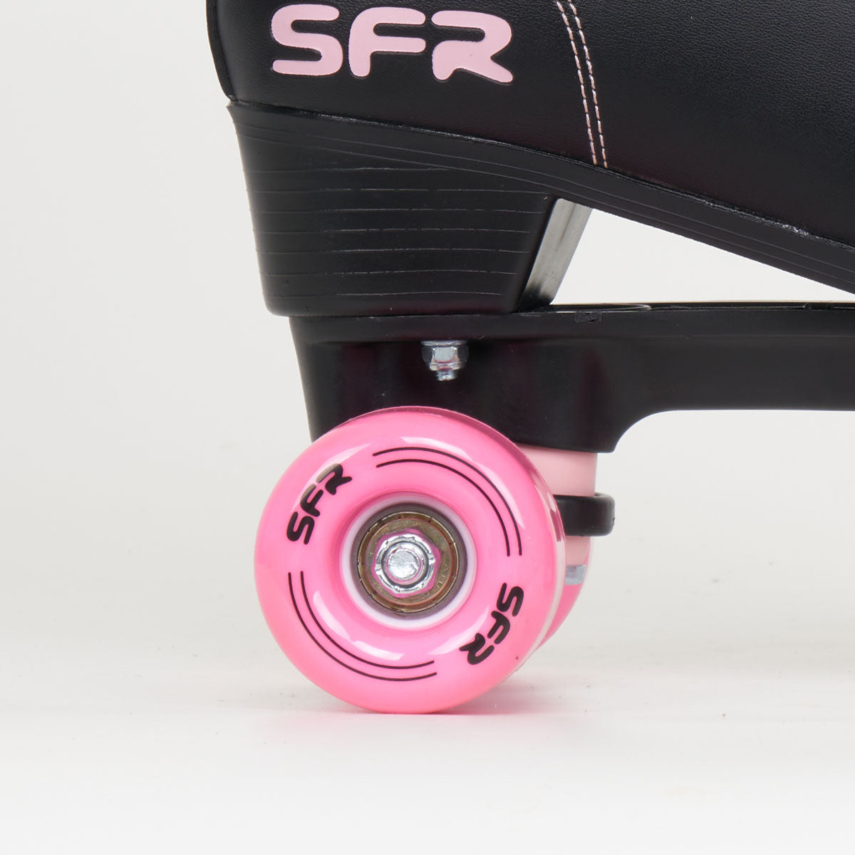 SFR Figure Quad Roller Skates for Women - Black & Pink Artistic Skating Shoes - Perfect for Roller Rinks, Dance Performances, and Outdoor Skating