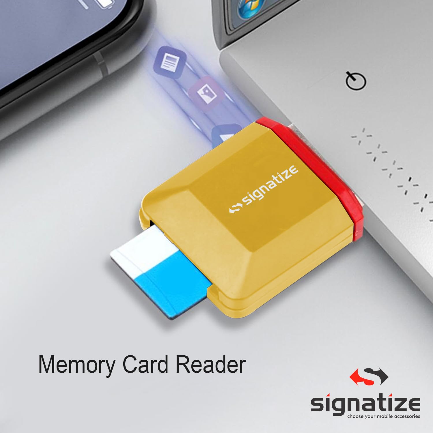 SIGNATIZE USB 3.0 Super Speed Multi-Function Memory Card Reader - Compatible with SD, Micro SD, CF Cards - Perfect for Photographers, Videographers & Data Transfer