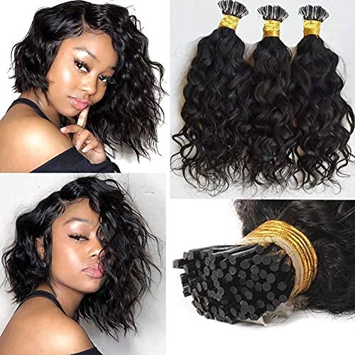 Brazilian Pre-Bonded I-Tip Human Hair Extensions - 100g/100 Strands Loose Wavy Keratin Fusion Hair (22 Inch, #4 Dark Brown) for Natural Volume & Styling | Perfect for Weddings, Parties & Everyday Wear