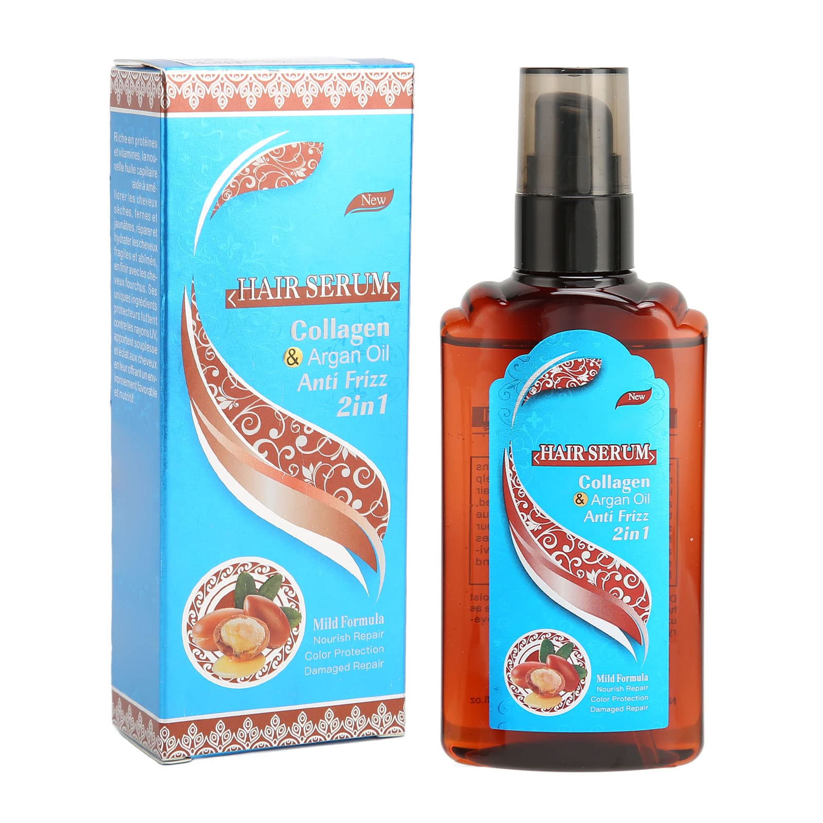 Premium Collagen & Argan Oil Hair Treatment - 120ml Deep Moisturizing & Nourishing Hair Repair Oil for Frizz Control, Detangling & Smoothing | Promotes Healthy Hair Growth & Scalp Care | Ideal for Dry, Damaged Hair & Daily Hair Care Routine