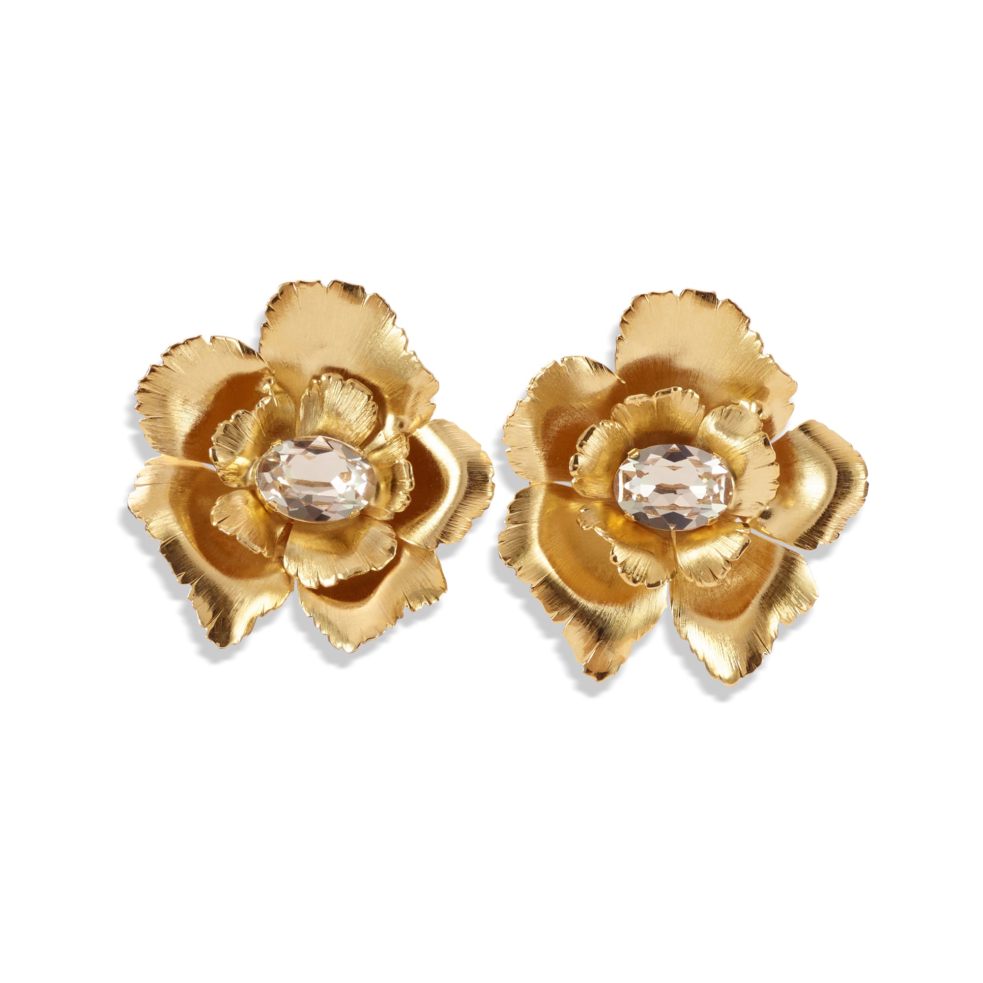 Elegant Jasmine Flower Crystal Button Earrings for Women - Perfect for Weddings, Parties & Special Occasions