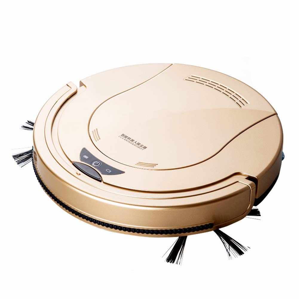 BGSFF 3-in-1 Robot Vacuum Cleaner with Strong Suction - Ultra Thin Smart Automatic Sweeping Machine for Pet Hair, Hard Floors & Home Cleaning - Perfect for Kitchen, Living Room & Bedroom (Gold)