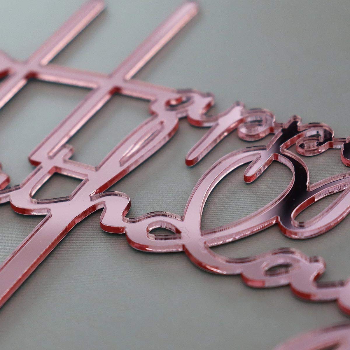 Happy Birthday Cake Topper - Rose Gold Acrylic Mirror Party Decorations for Birthday Cakes, Cupcakes & Desserts | Perfect for Birthday Parties, Baby Showers & Wedding Celebrations