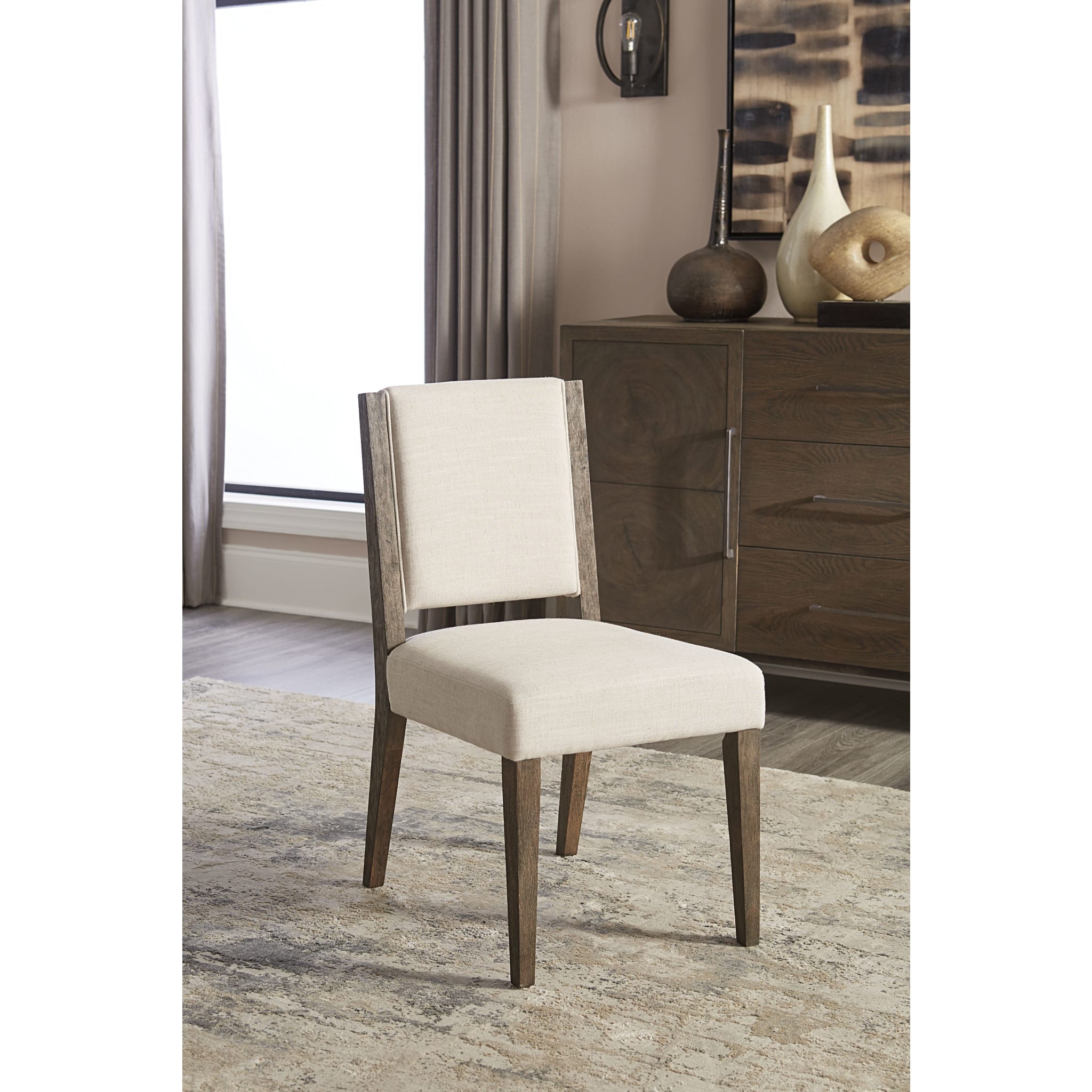 Oakland Upholstered Side Chair in Brunette - Modern Accent Chair for Living Room, Bedroom or Office - Comfortable Dining Chair & Lounge Seating