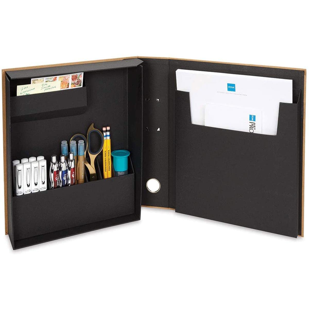 Itoya ProFolio Art Portfolio and Desk Organizer - 8.5x11 Inches, Brown Leather - Perfect for Artists, Designers & Office Organization