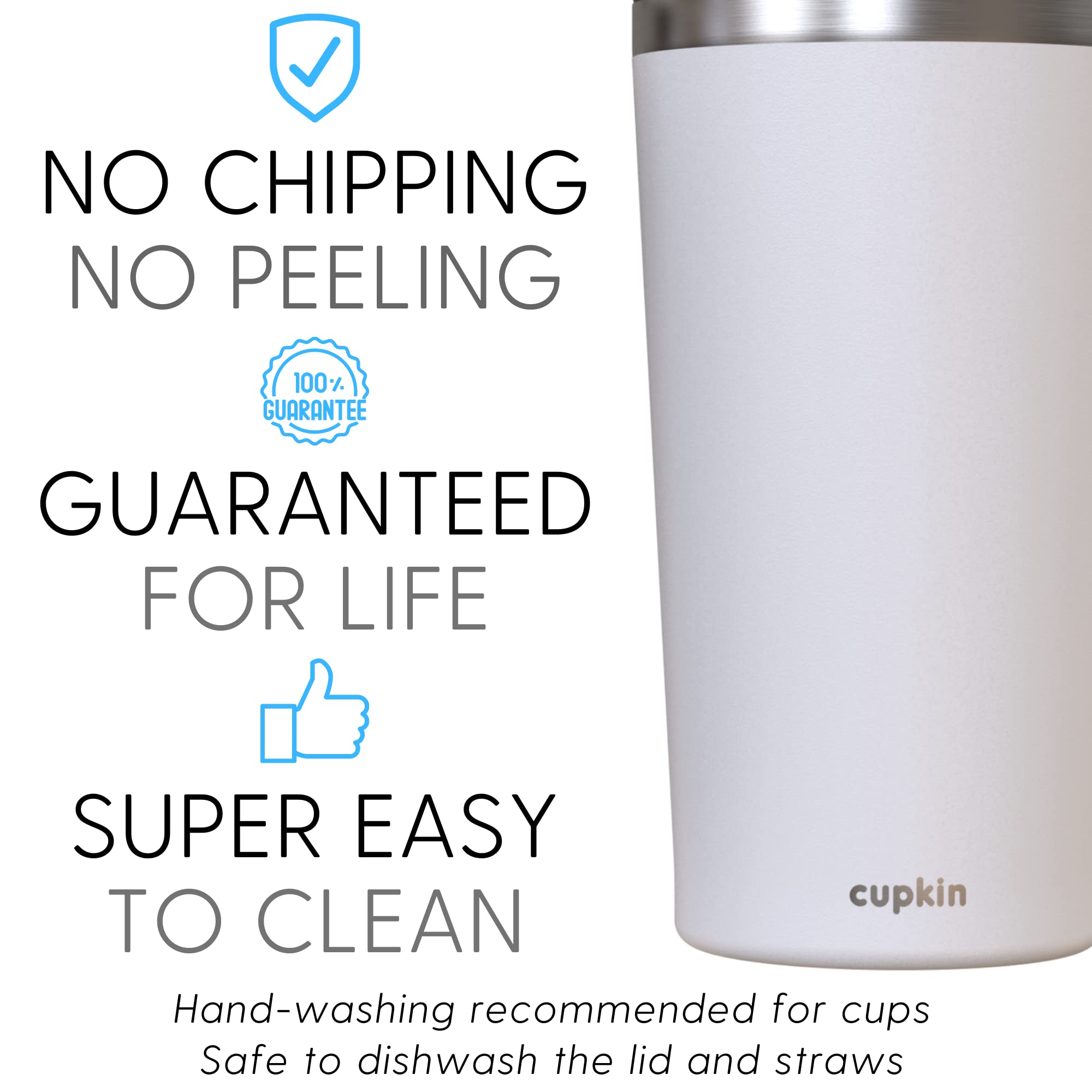 CUPKIN 20 oz Stainless Steel Insulated Tumbler with Lid & Straw - Double Wall Vacuum Insulated Travel Mug for Hot & Cold Drinks - Perfect for Coffee, Tea, Water - Ideal for Office, Gym, Hiking, and Commuting