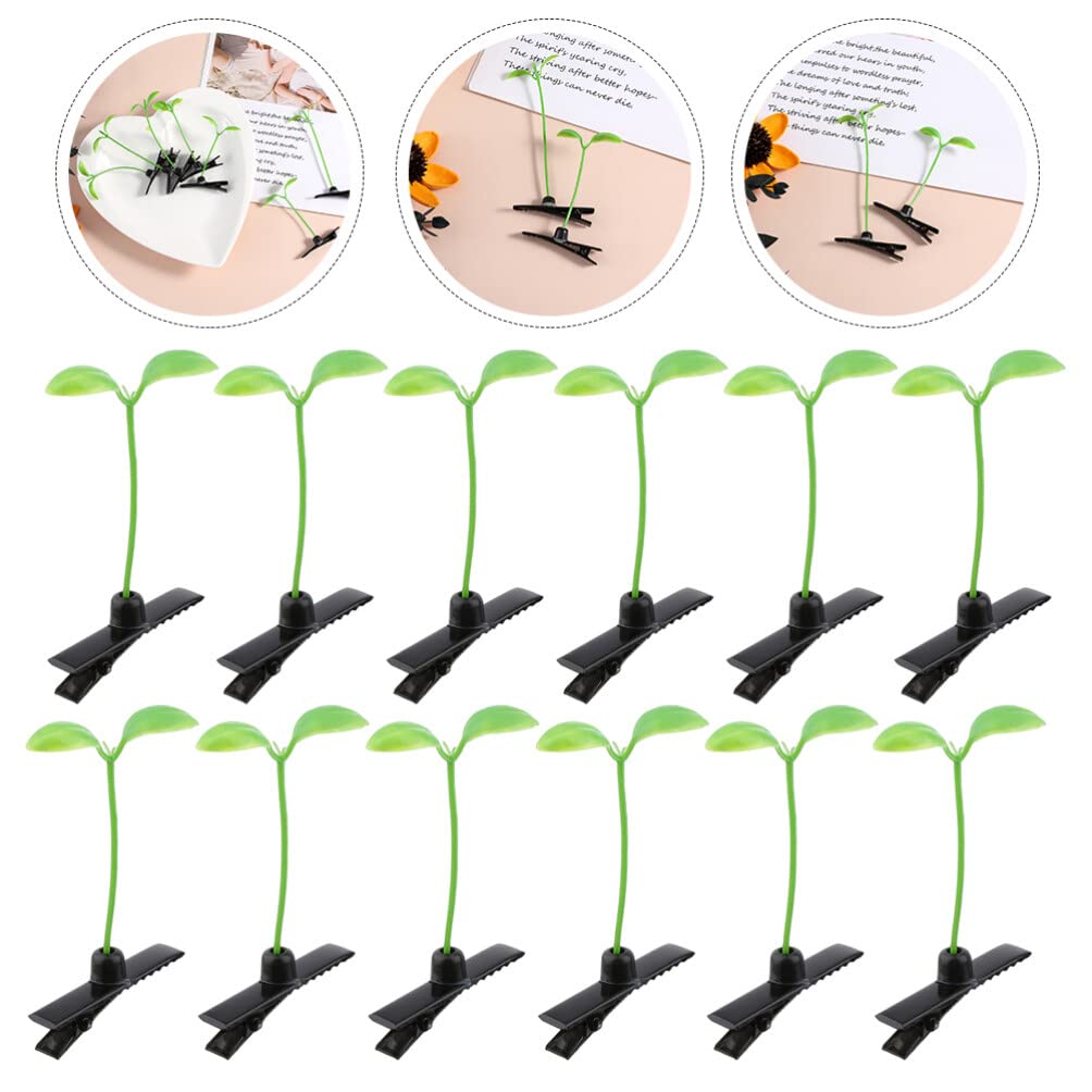 40pcs Green Plant Hair Clips - Cute Bean Sprout & Grass Hairpins for Women, Girls - Perfect for Spring, Summer, Gardening, Cosplay and Boho Style Outfits