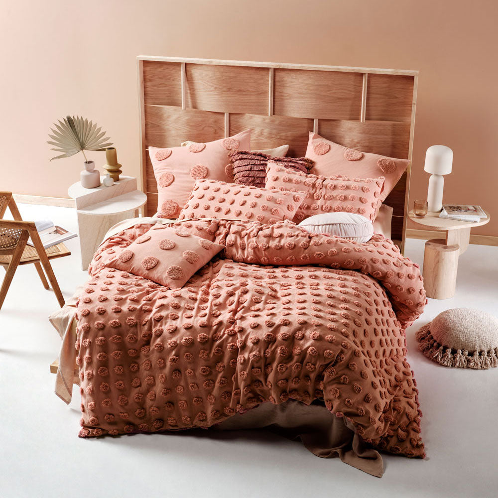 Haze Rosette Quilt Cover Set - Queen Size Bedding Set with Pillowcases | Soft & Breathable Cotton Blend | Perfect for Master Bedroom, Guest Room & Dorm Decor