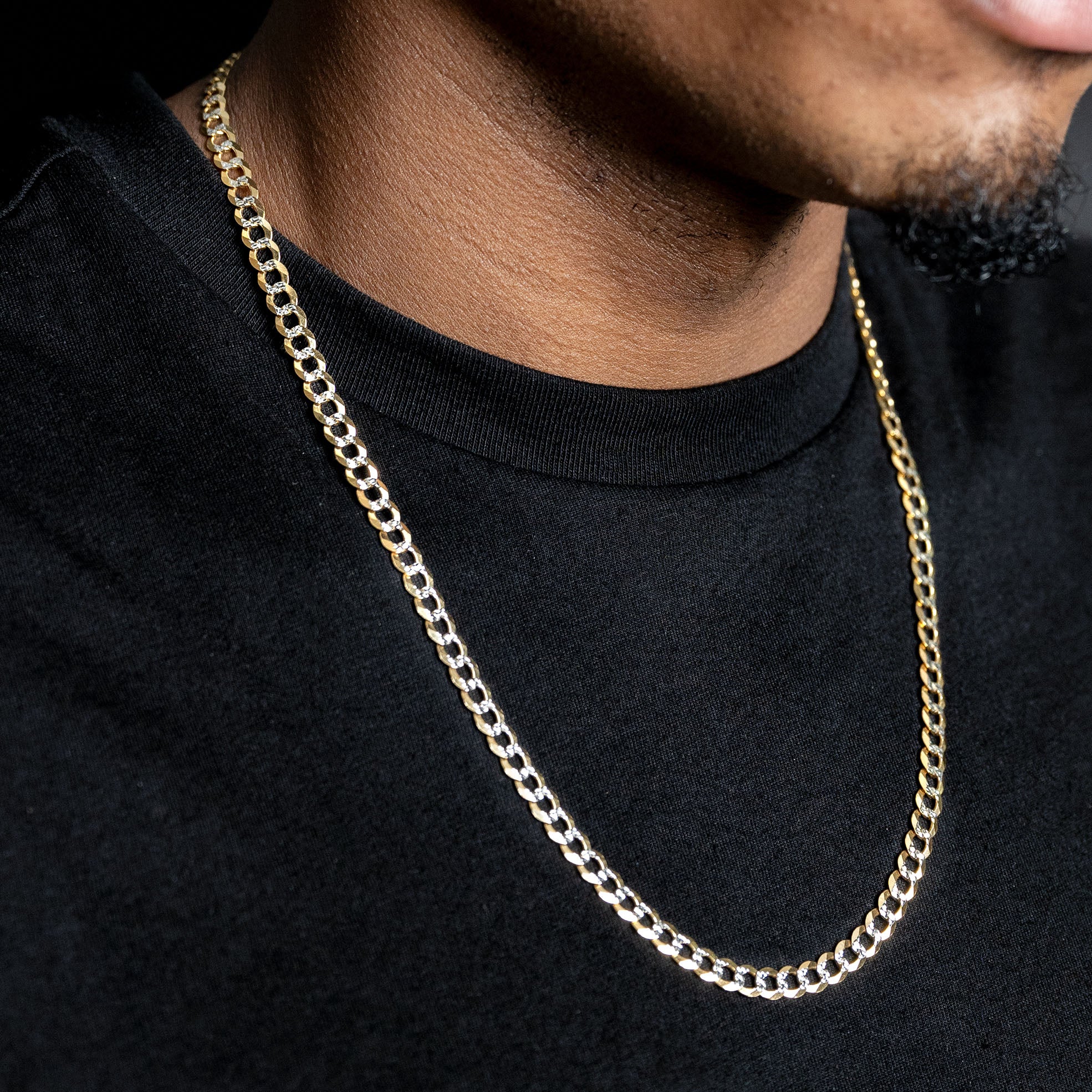 10K Gold Diamond Cut Curb Chain Necklace - 6mm Wide Durable Luxury Jewelry for Women - Perfect for Everyday Wear, Gift Giving & Special Occasions
