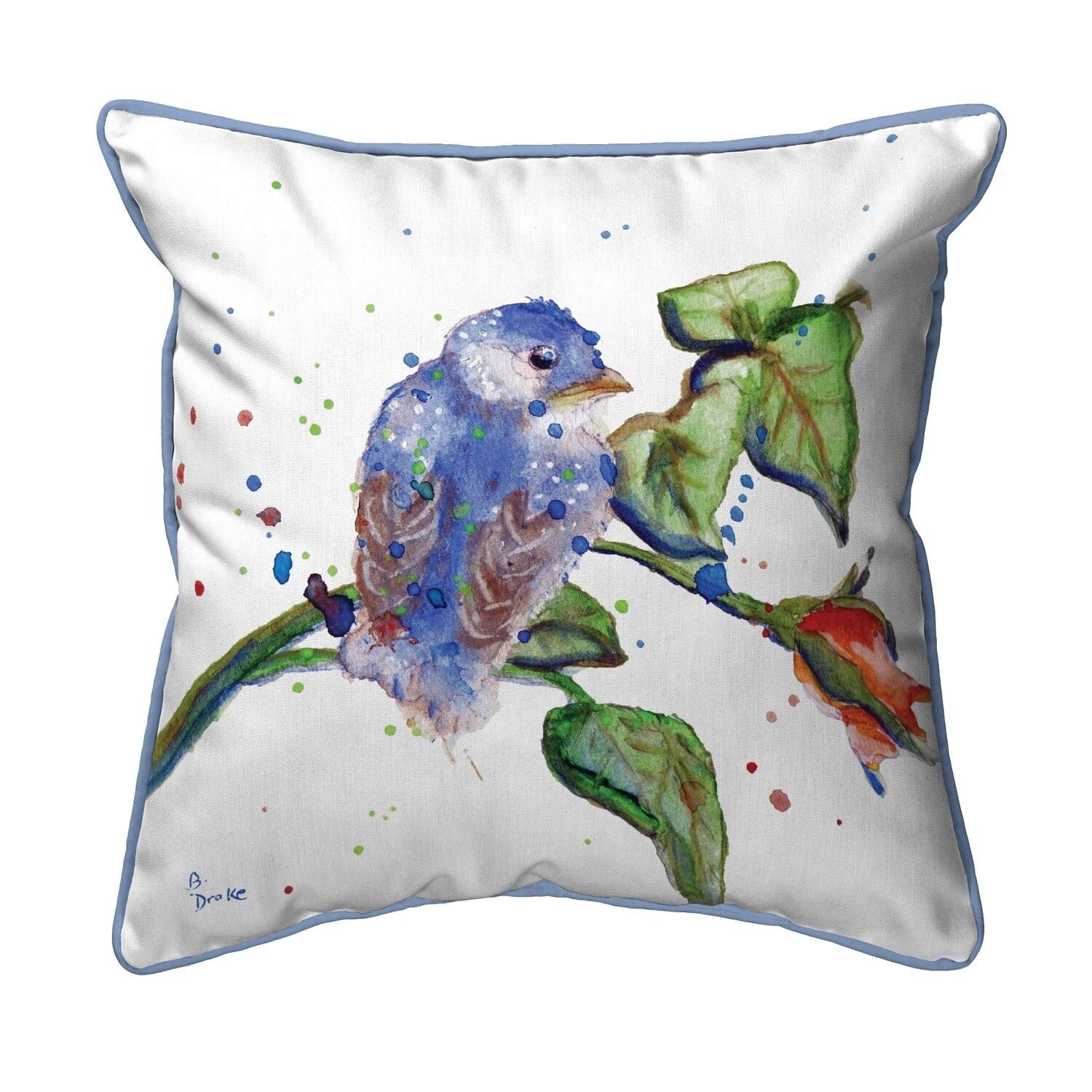 Betsy Drake SN633 Decorative Throw Pillow 12x12 Inches - Multi Color for Living Room, Bedroom & Sofa