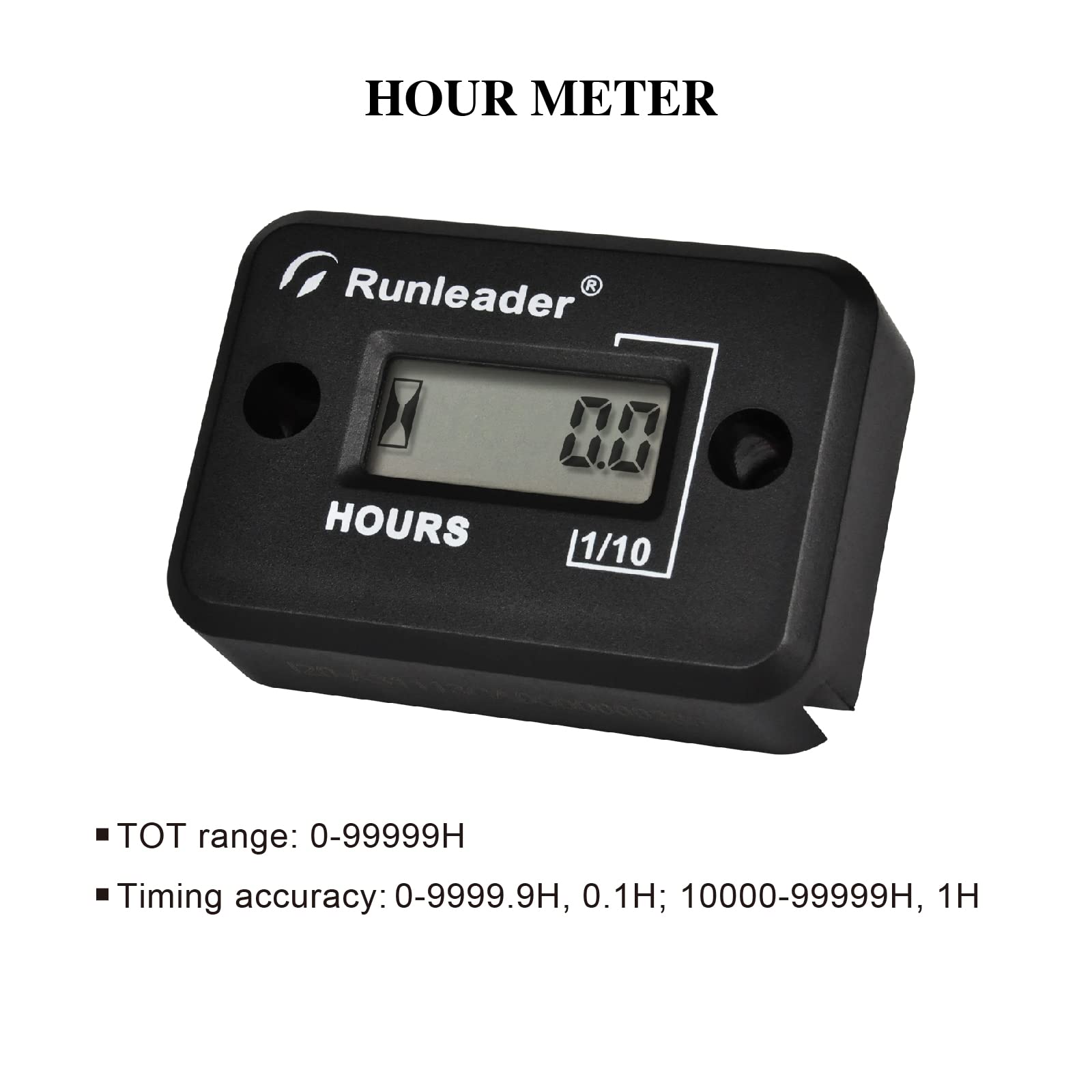 Waterproof Inductive Hour Meter with Epoxy Resin Seal - Compatible with Gas Engines, Lawn Mowers, Generators, Pressure Washers, Marine, ATV, Boats, Outboard Motors, Dirt Bikes & Motorcycles - Perfect for Outdoor Equipment Maintenance and Usage Tracking
