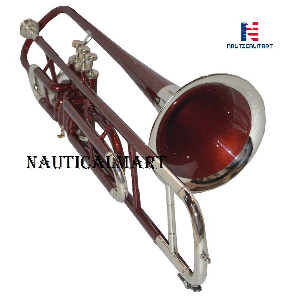 Professional Bb Valve Trombone with Red & Nickel Finish - Perfect for Jazz Bands, Orchestras & Brass Ensembles