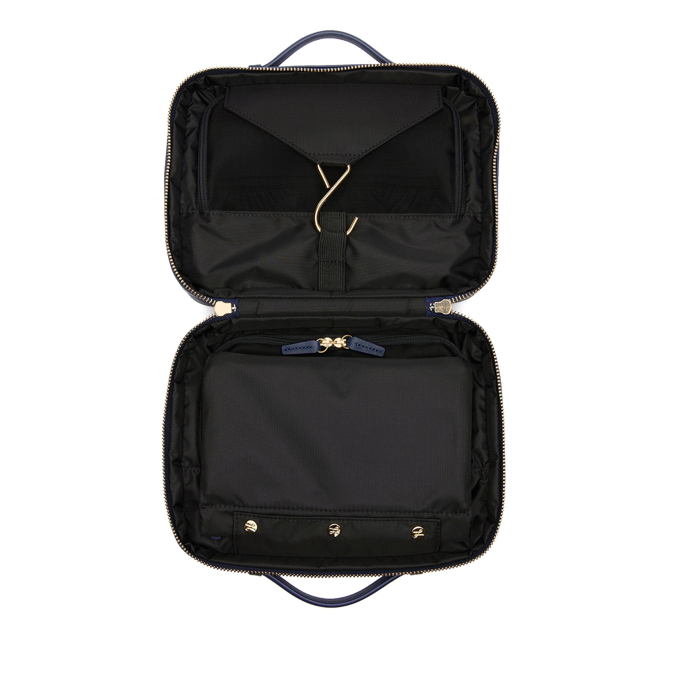 Premium Navy Blue Hanging Travel Organizer - Perfect for Toiletries, Cosmetics & Essentials | Compact & Lightweight for Carry-On Luggage | Ideal for Business Trips & Vacations