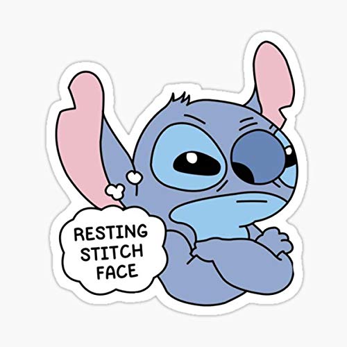 Resting Stitch Face Decal Stickers - Bright Vinyl Wall & Window Graphics for Cars, Trucks, Laptops - Perfect for Home Decor, Vehicle Customization & Personalizing Devices