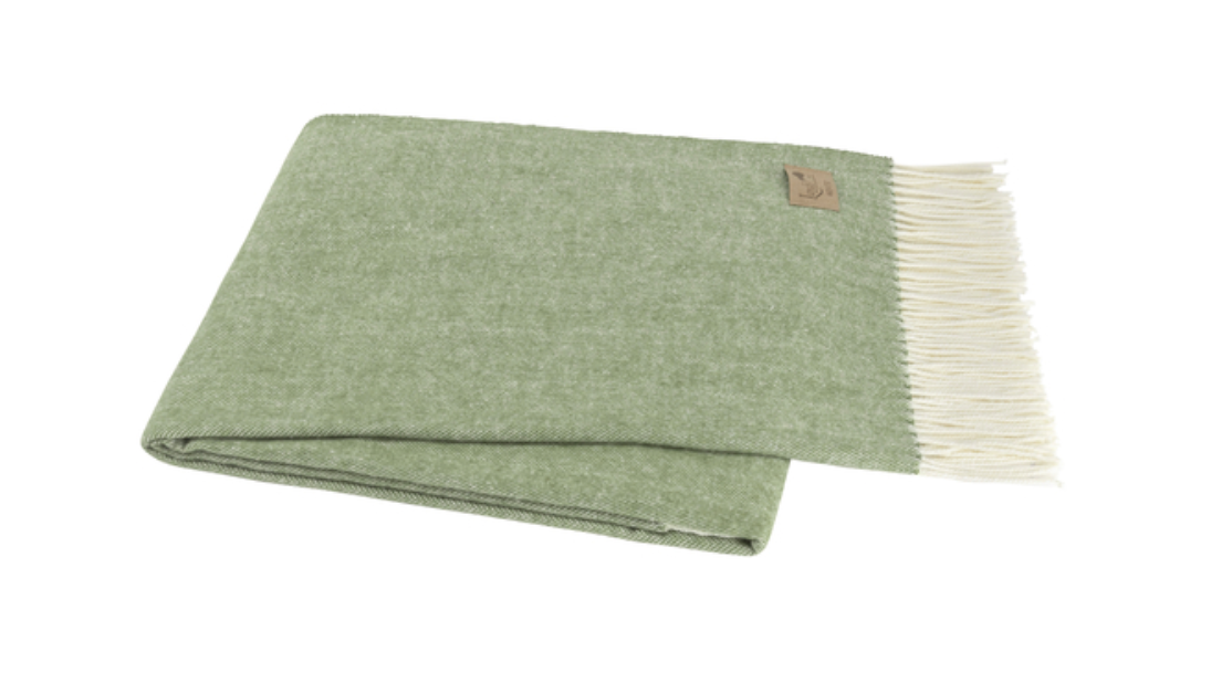 Italian Olive Green Herringbone Throw Blanket - Soft & Cozy Knit for Couch, Bed, or Sofa - Perfect for Home Decor & Gifting