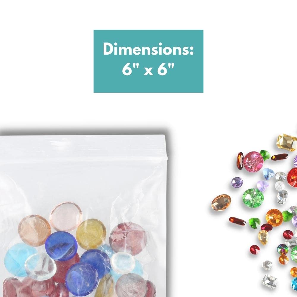 PSBM 6x6 Inch 2 Mil Clear Reclosable Zipper Bags - 10000 Count Bulk Pack of Durable Poly Plastic Storage Bags for Organizing Small Parts, Crafts, Jewelry & Office Supplies | Perfect for Home, Workshop & Retail Use