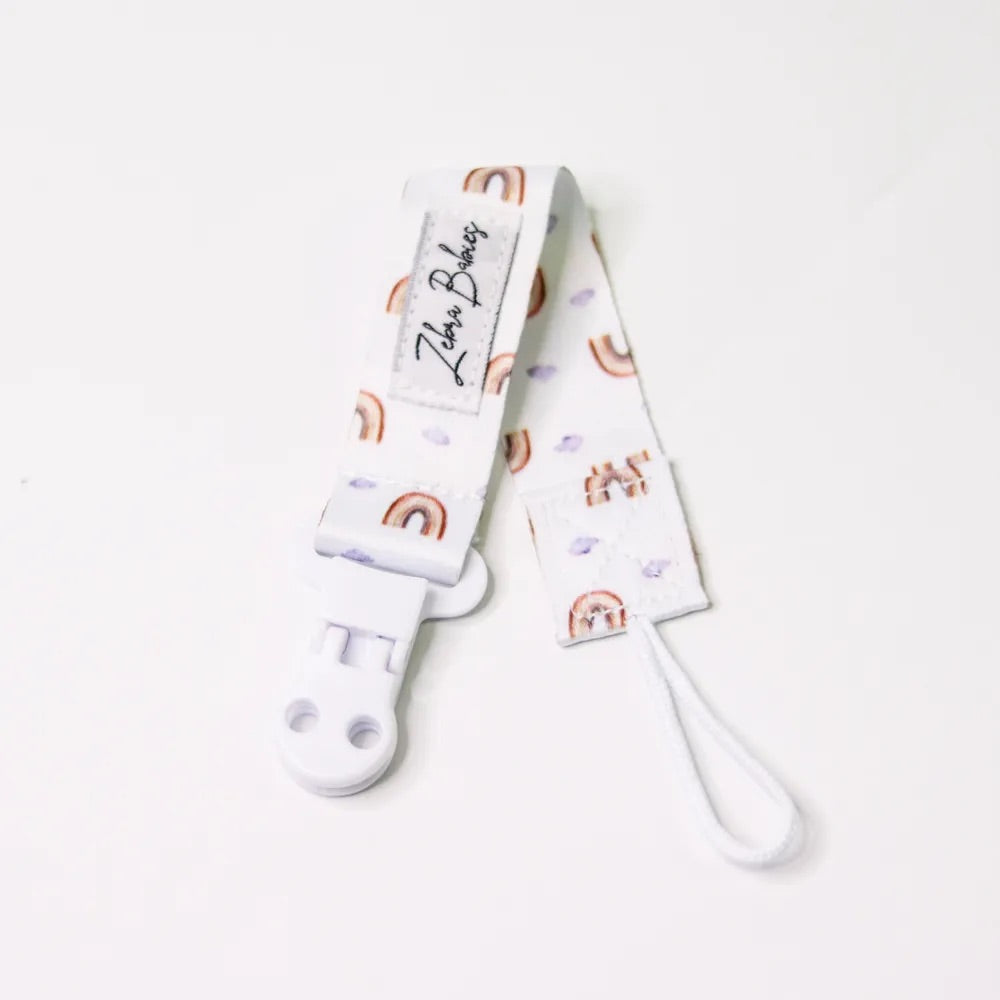 Zebra Babies Flexi Ribbon Pacifier Clip - Soft Silicone Dummy Holder for Newborns & Infants - Perfect for Strollers, Car Seats & Baby Carriers