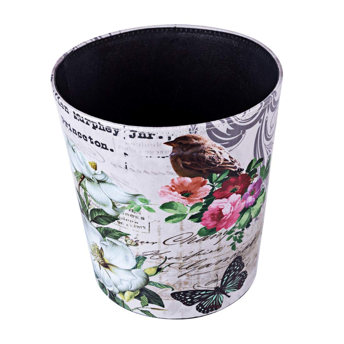 Lingxuinfo Scakbyer Small PU Leather Trash Can - Decorative Waste Basket for Kitchen, Bathroom, Bedroom & Office - Perfect for Home, Office & Hotel Use