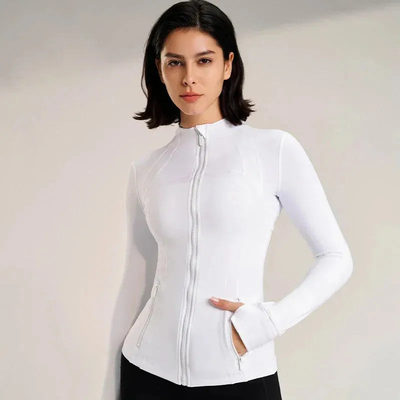 2024 Women's Slim Fit Collar Jacket - Quick Dry Breathable Long Sleeve Sports Jacket for Yoga, Running & Gym Workouts - Perfect for Fitness Training & Outdoor Activities
