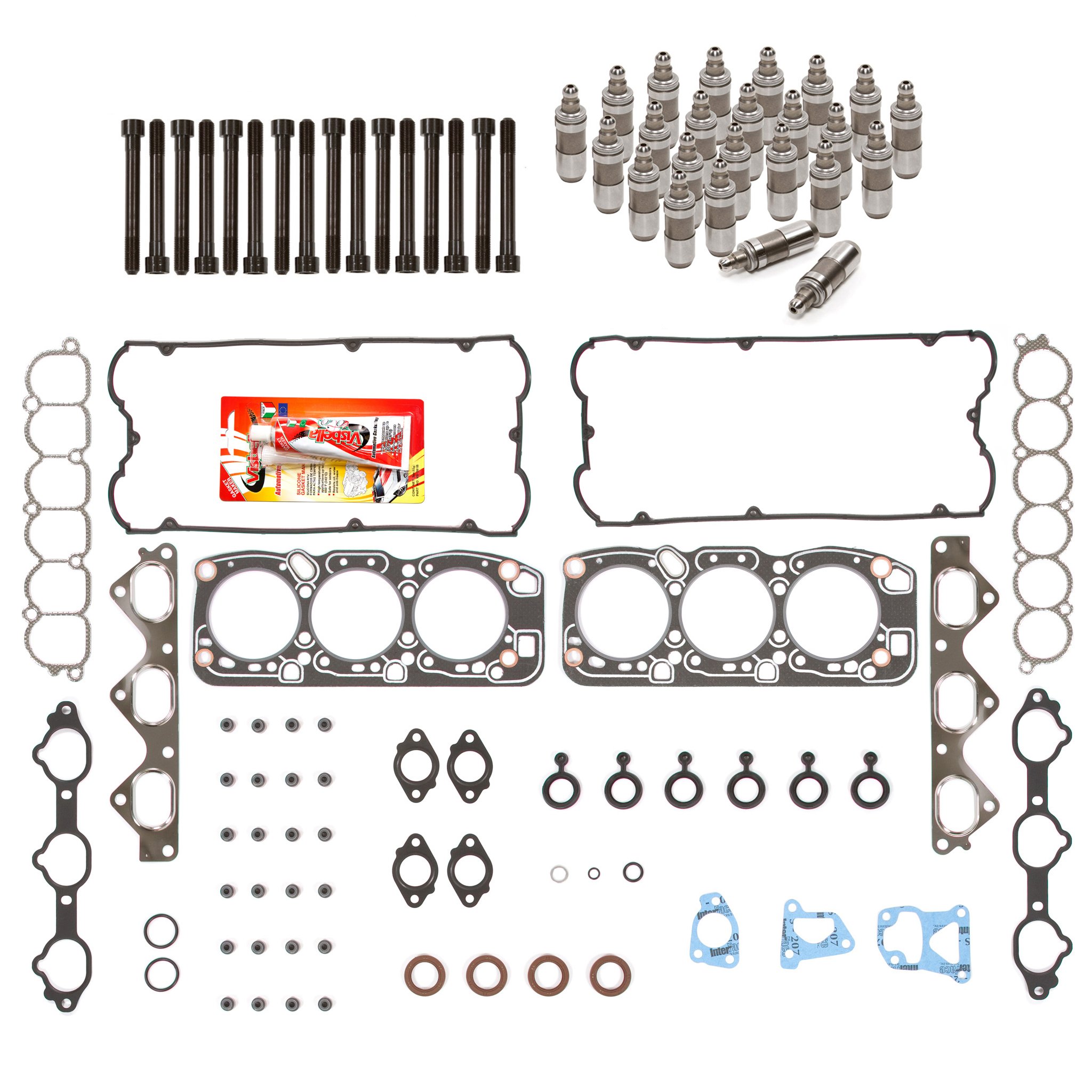94-96 Mitsubishi Montero V6 3.5L DOHC 24V 6G74 Engine Head Gasket Set with Head Bolts & Lifters - HSHBLF5017 Replacement Kit for Engine Repair & Maintenance | Perfect for Off-Roading & Daily Driving