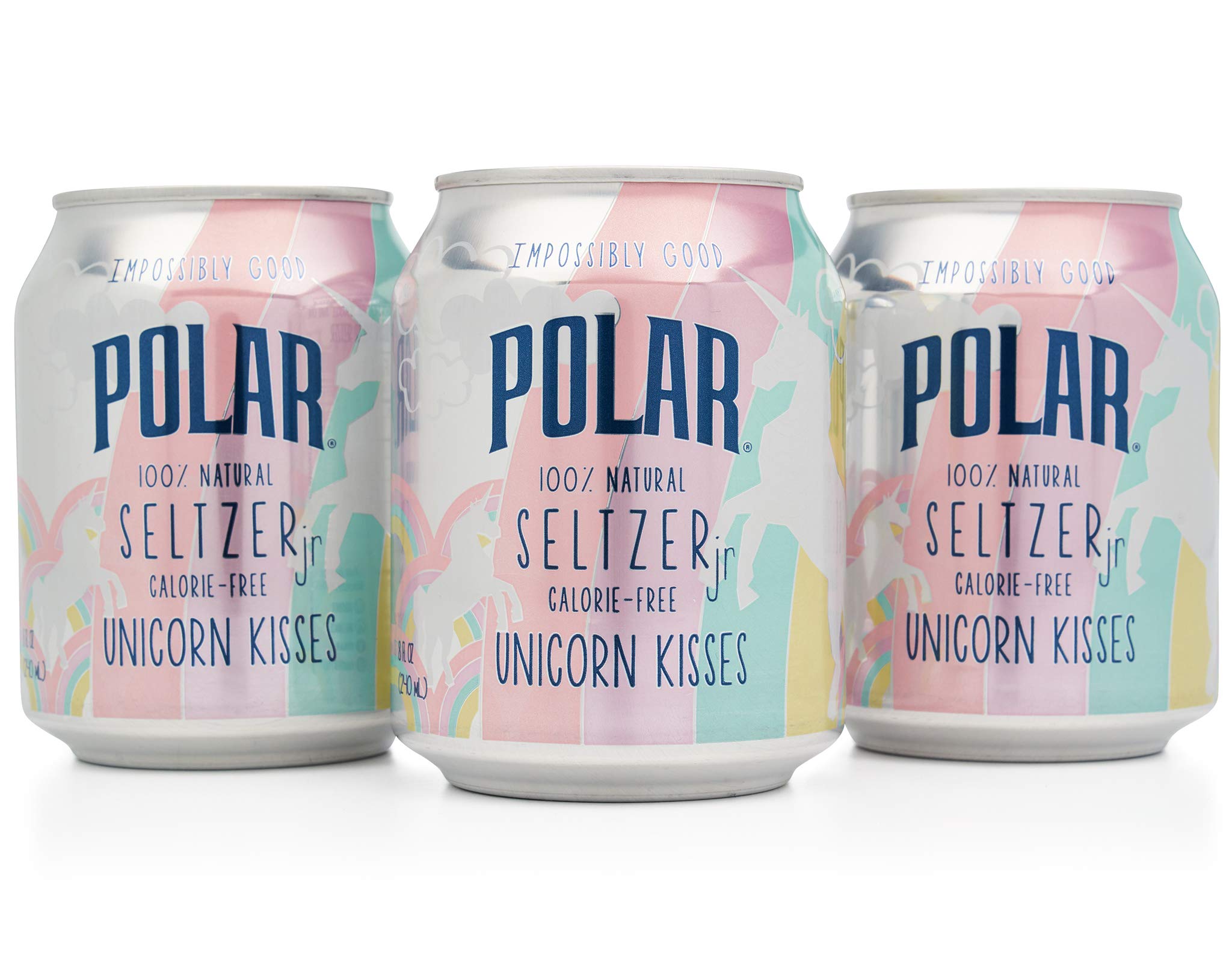 POLAR BEVERAGES Unicorn Kisses Seltzer Jr 6 Pack, 8 Fl Oz Cans - Refreshing Sparkling Water for Kids Birthday Parties, Summer Picnics & Family Gatherings