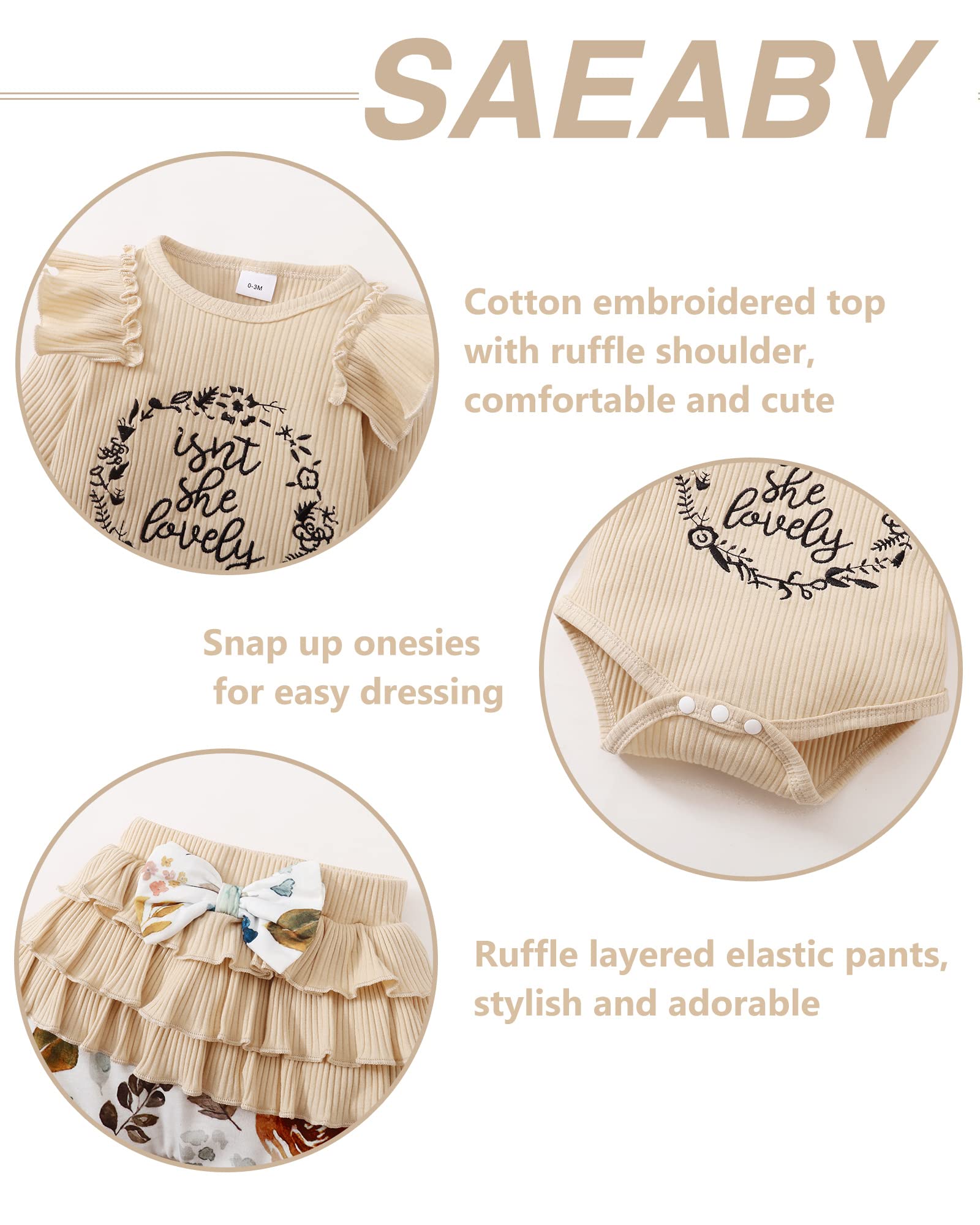 **Adorable Baby Girl Outfits - Long Sleeve Romper & Pants Set for Newborns & Infants | Fall & Winter Baby Clothes | Perfect for Playdates, Holidays & Family Photos**