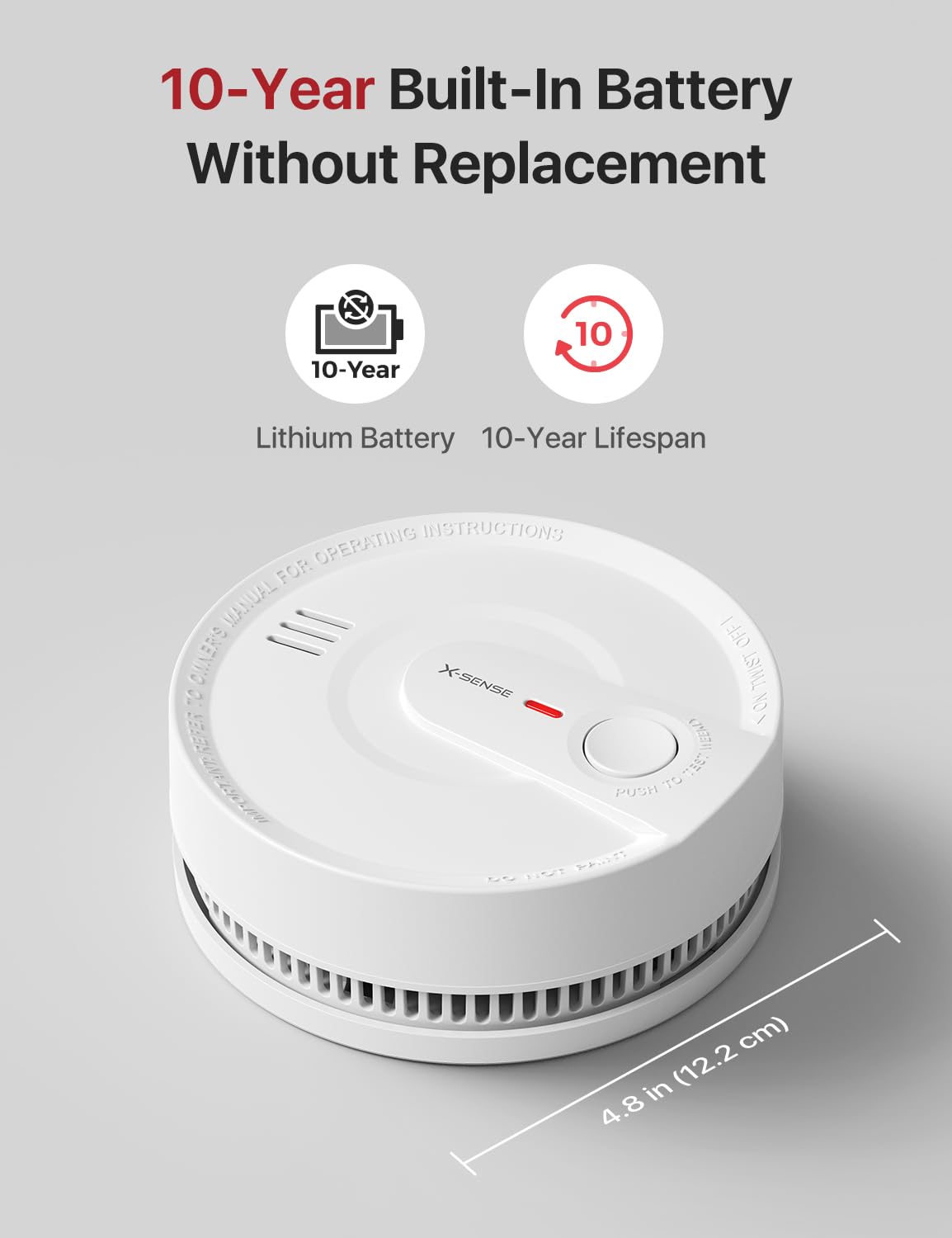 X-Sense SD20-W Wireless Interconnected Smoke Detector with 10-Year Battery Life - Pack of 3 | Home & Kitchen Safety Alarm for Bedroom, Living Room, Basement | UL Certified Fire Protection