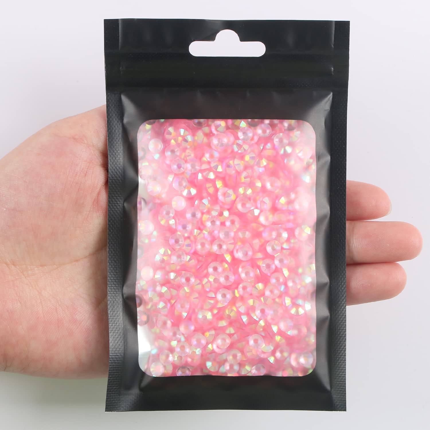 1400pcs 5mm 30g Resin Rhinestones - AB Color Non-Hotfix Glitter Jelly Gems for DIY Crafts, Mugs, Bottles, Tumblers, Nail Art & Home Decor (T42 Transparent Pink AB) | Sparkling Embellishments for Cup Decoration, Scrapbooking & Party Supplies