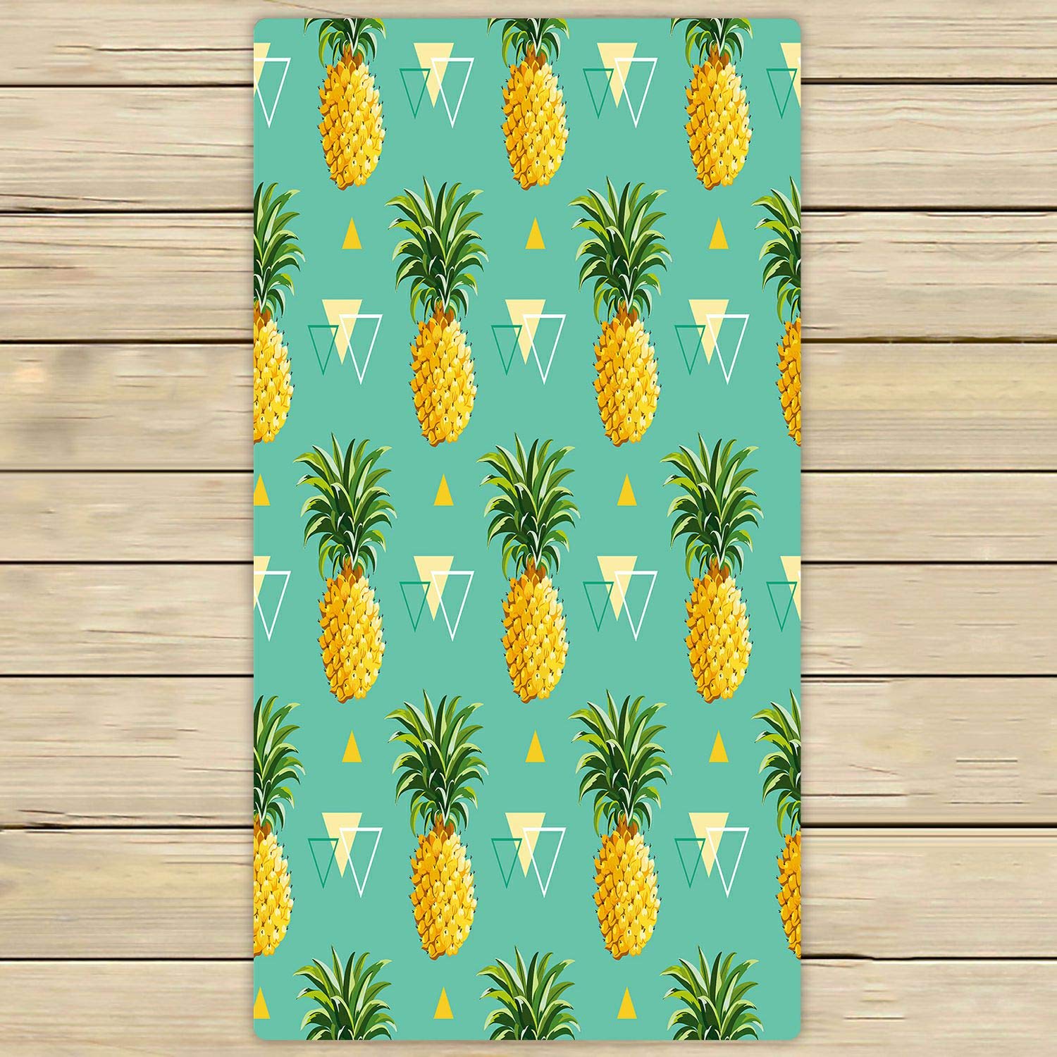 ABPHQTO Geometric Pineapple Beach Towel - 30x56 Inch Soft Quick Dry Bath Towel for Pool, Spa, Travel & Sports - Perfect for Beach, Vacation & Outdoor Activities