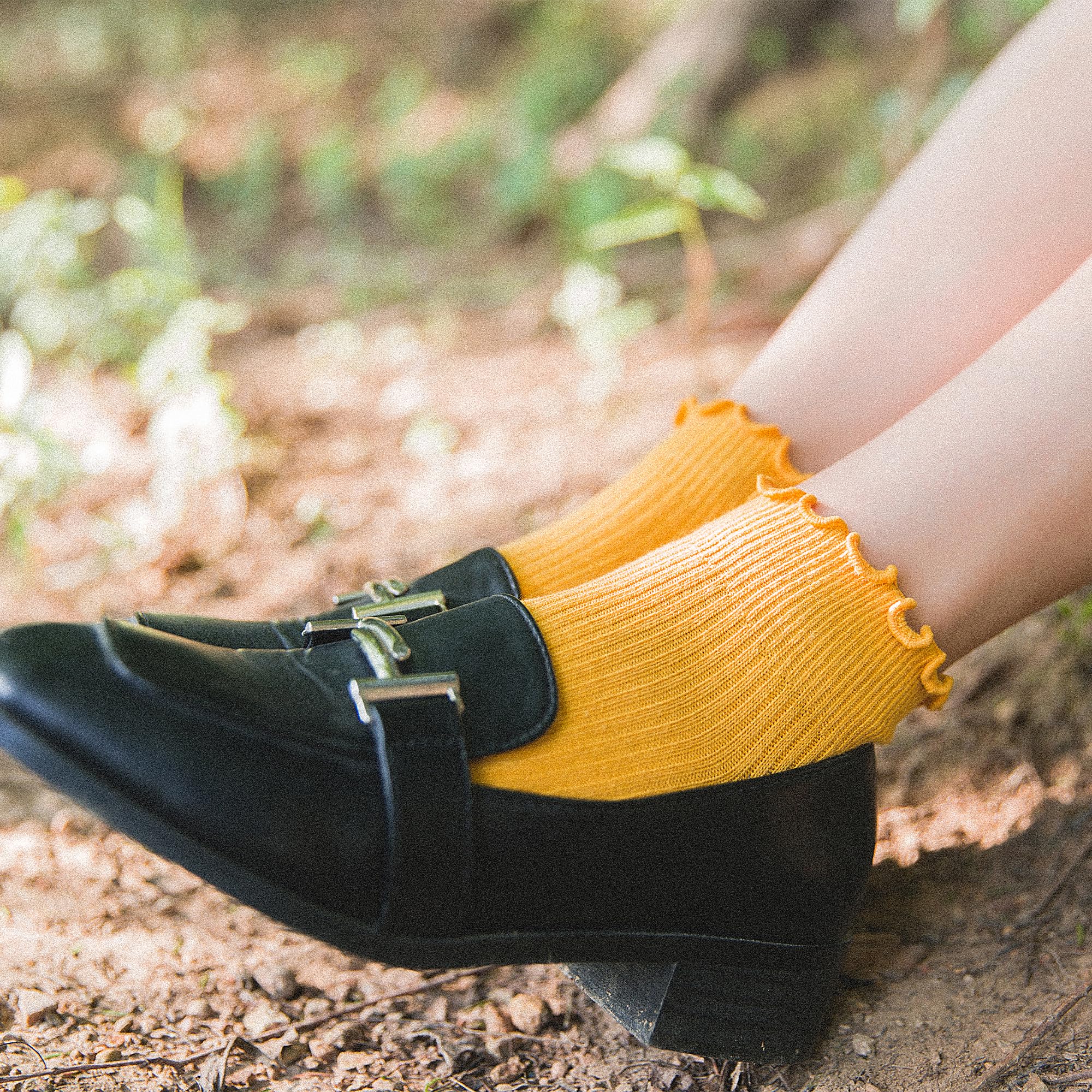 Women's Ruffle Lettuce Ankle Socks - Soft Cotton Crew Socks for Casual & Athletic Wear