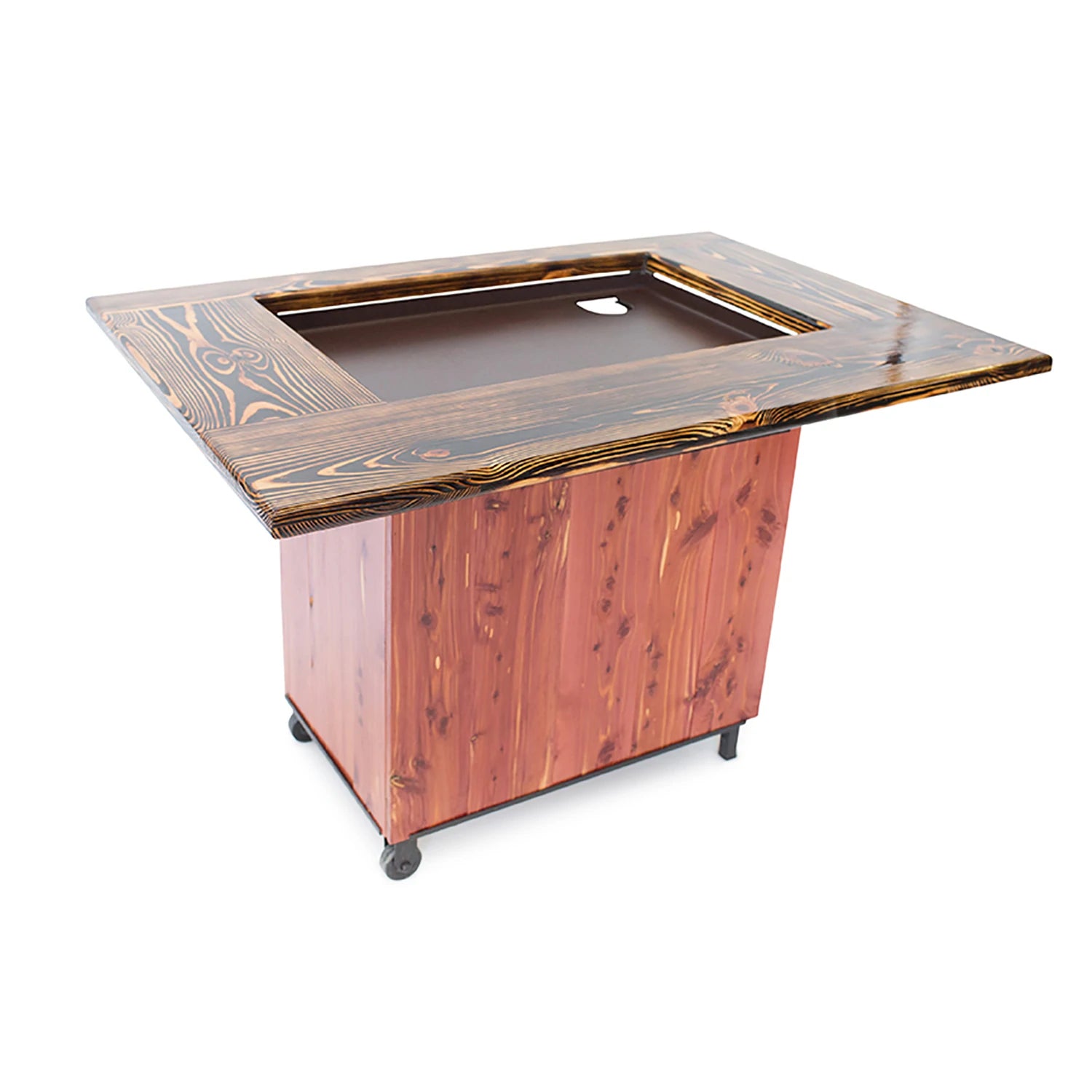 Premium Red Cedar Backyard Hibachi Grill - Portable Japanese BBQ Grill for Outdoor Cooking, Camping & Patio Parties