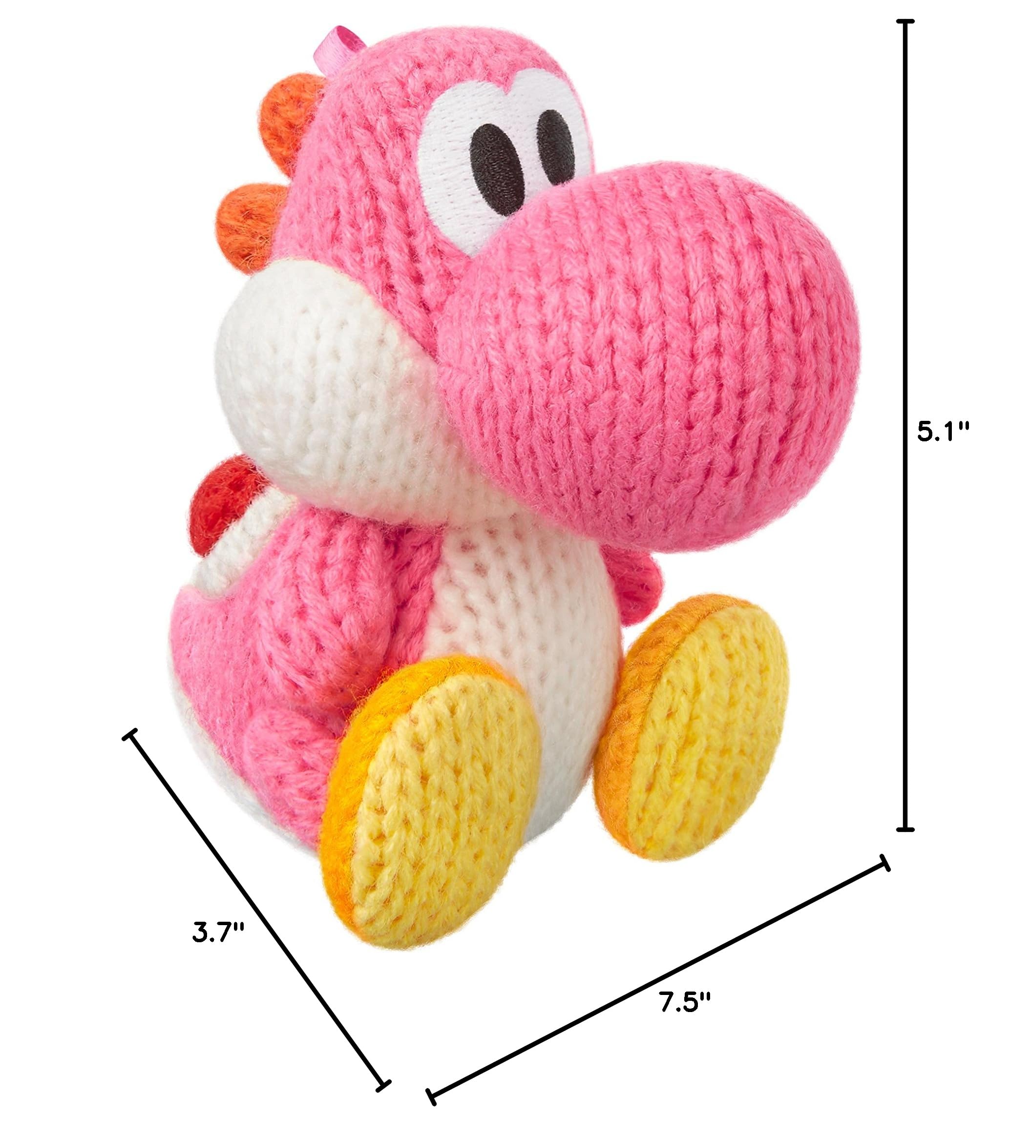 Nintendo Pink Yarn Yoshi Amiibo Figure - Super Mario Series Collectible Toy for Switch & Wii U - Perfect for Gaming, Display & Gift Giving