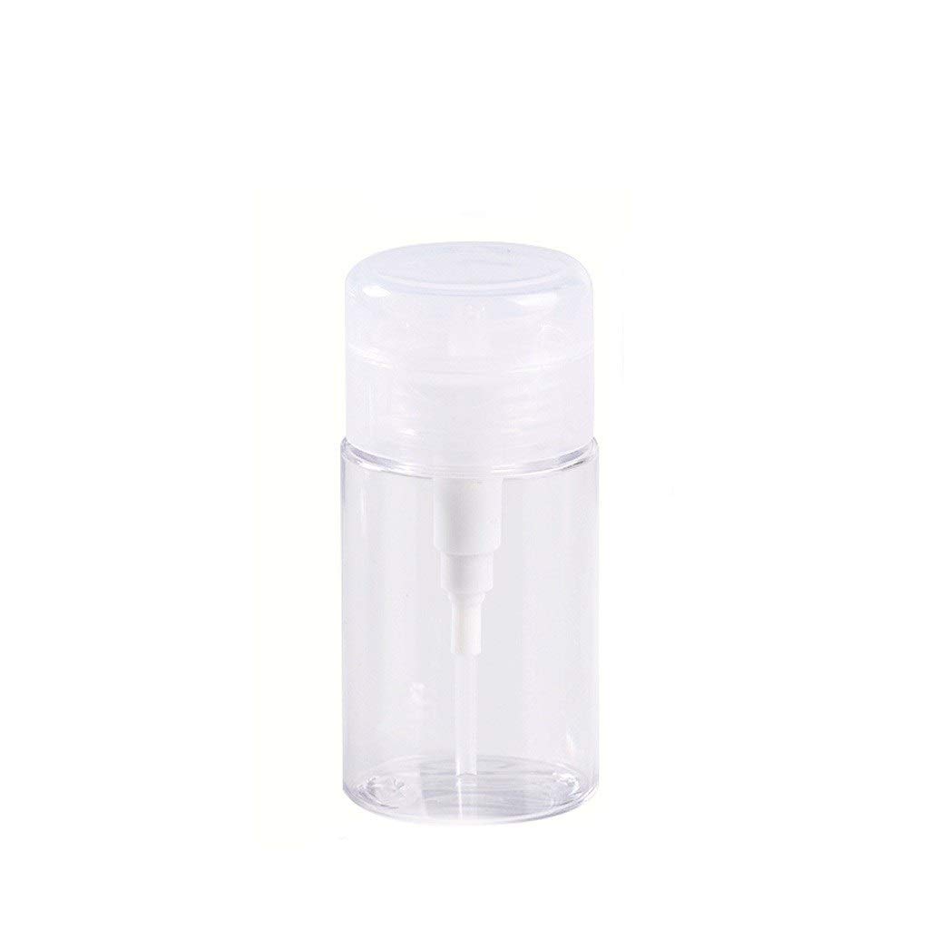 Touchless Hand Soap Dispenser & Nail Polish Remover Pump - 100ml Clear Push Down Cleanser Bottle for Bathroom, Salon & Home Makeup Station - Hygienic No-Touch Soap Dispenser & Nail Care Accessory