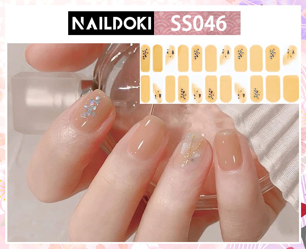 NAILDOKI 3D Nail Stickers - Self-Adhesive Nail Art Decals for Women & Girls | Beautiful Fashion Nail Wraps for Parties, Weddings & Everyday Wear