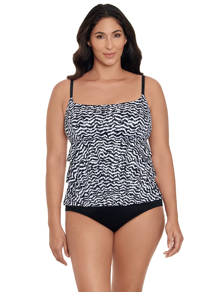 Longitude Women's One Piece Swimsuit - Triple Tier Tank with Soft Cup, Long Torso Swimwear for Women | Perfect for Beach Vacations, Pool Parties & Summer Getaways