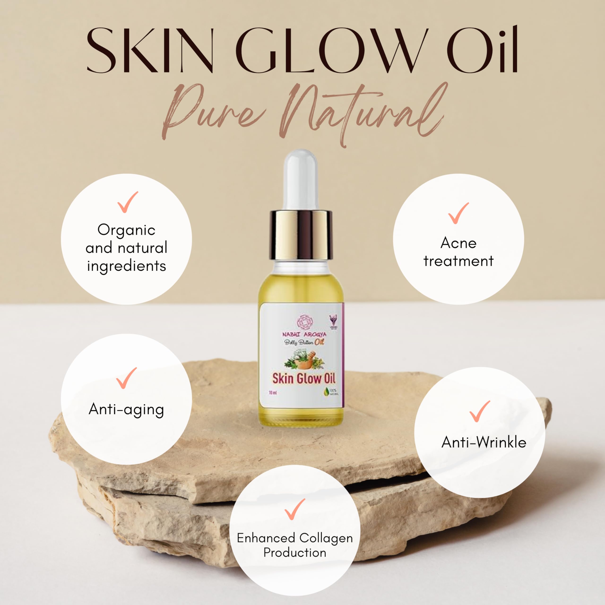VEEDEES Nabhi Arogya Ayurvedic Belly Button Oil for Glowing Skin & Healthy Skin Care | Cold Pressed Essential Oil | 10ML Natural Skin Nourishment | Perfect for Daily Ayurvedic Beauty Routine & Relaxation