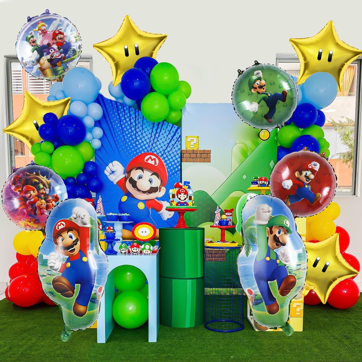 10Pcs Super Mario Foil Balloons - Mario Birthday Party Decorations Supplies (Pack of 10) for Birthday Parties, Baby Showers & Game Themed Events