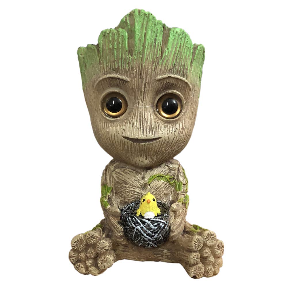 SLOCME Aquarium Groot Air Bubbler Decorations - Resin Oxygen Pump with Bubble Stone for Fish Tank, Creative Underwater Decor for Home & Office Aquariums - Perfect for Betta Fish, Goldfish, and Tropical Fish Tanks