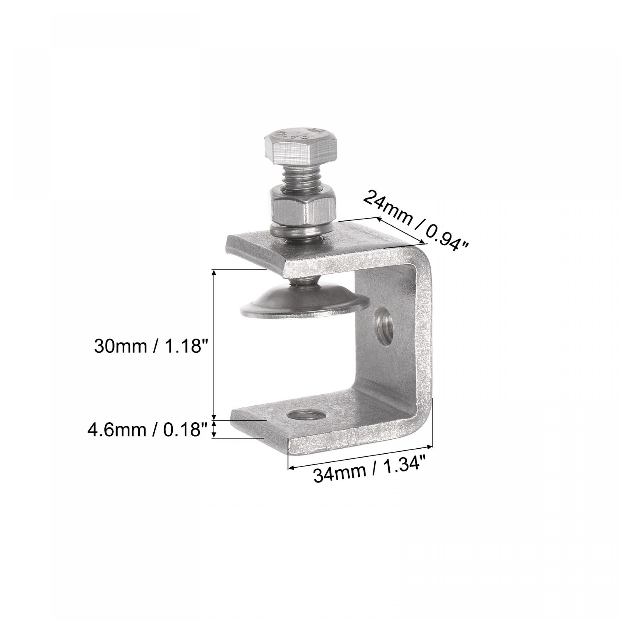 uxcell Stainless Steel C-Clamp 30mm Wide Jaw Opening - Heavy Duty Woodworking, Welding, Building & DIY Projects - Perfect for Home Repair, Furniture Assembly & Workshop Use