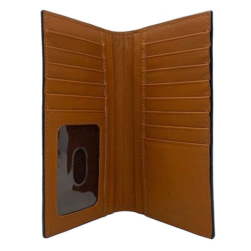 Twisted X Distressed Leather Wallet with Cream X (Rodeo) - Genuine Leather Bifold Wallet for Men - Perfect for Everyday Use, Travel & Western Style Fashion