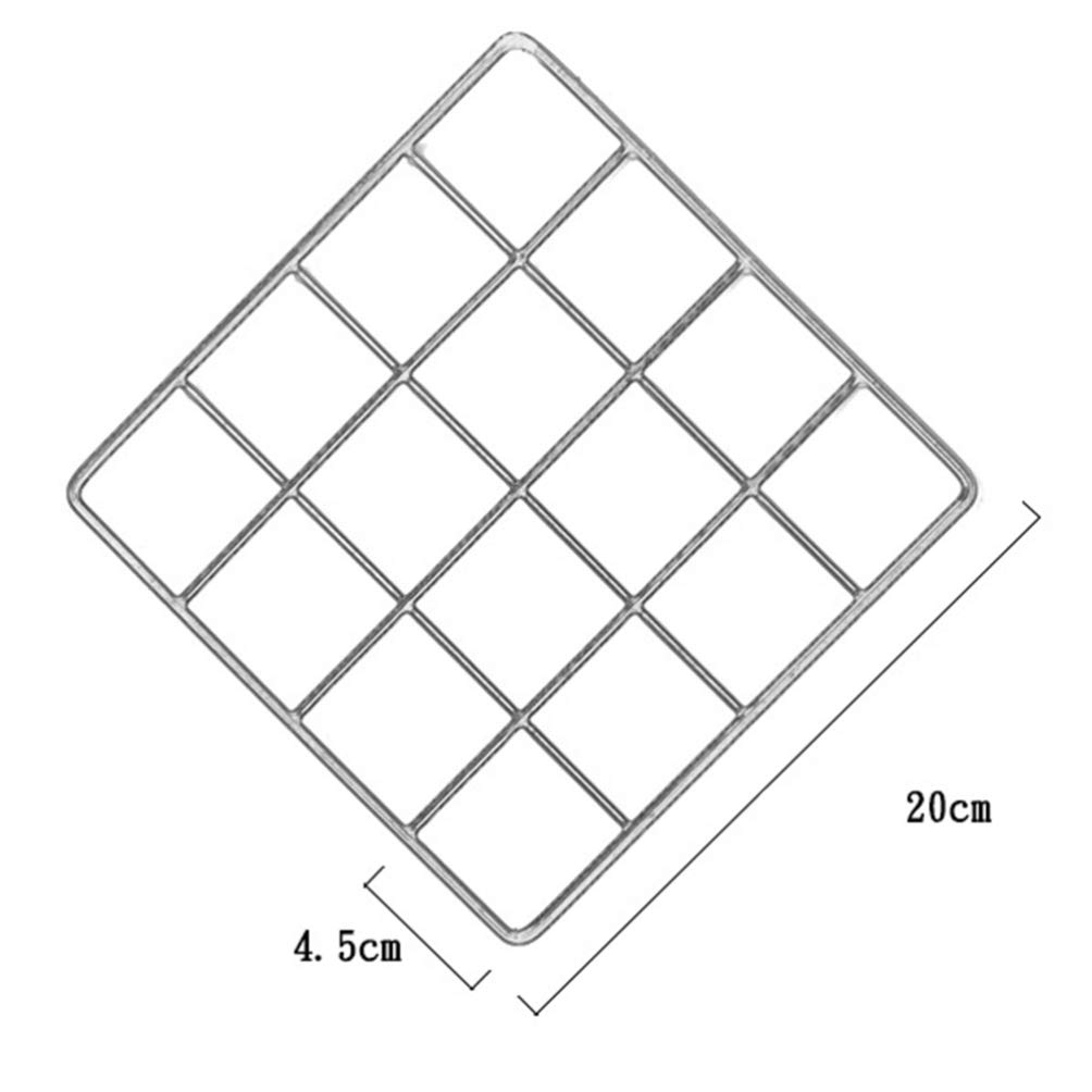 BESPORTBLE 4 Pack Square Iron Grid Photo Wall Display - 8x8 Inch Picture Hanging Rack for Wall Storage & Organization - Perfect for Photos, Books, Decor, Crafts, Collectibles - Ideal for Living Room, Bedroom, Office & Gallery Decor