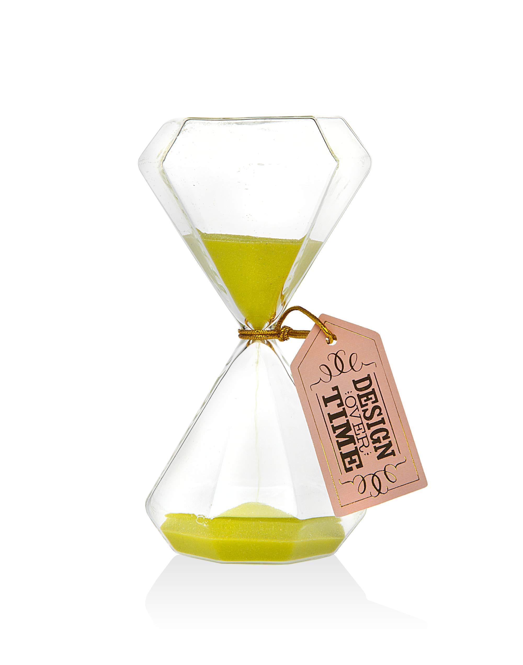 Philip Whitney 5 Minute Diamond Shape Sand Timer Hourglass - Elegant Home, Desk & Office Décor | Perfect for Meditation, Productivity & Decorative Display