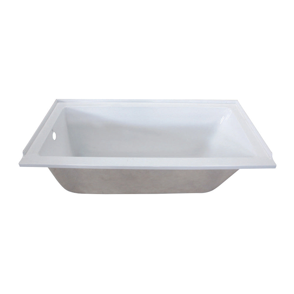 60 x 30 Inch Acrylic Rectangular Drop-In Bathtub - Freestanding Soaking Tub for Modern Bathroom & Spa Relaxation