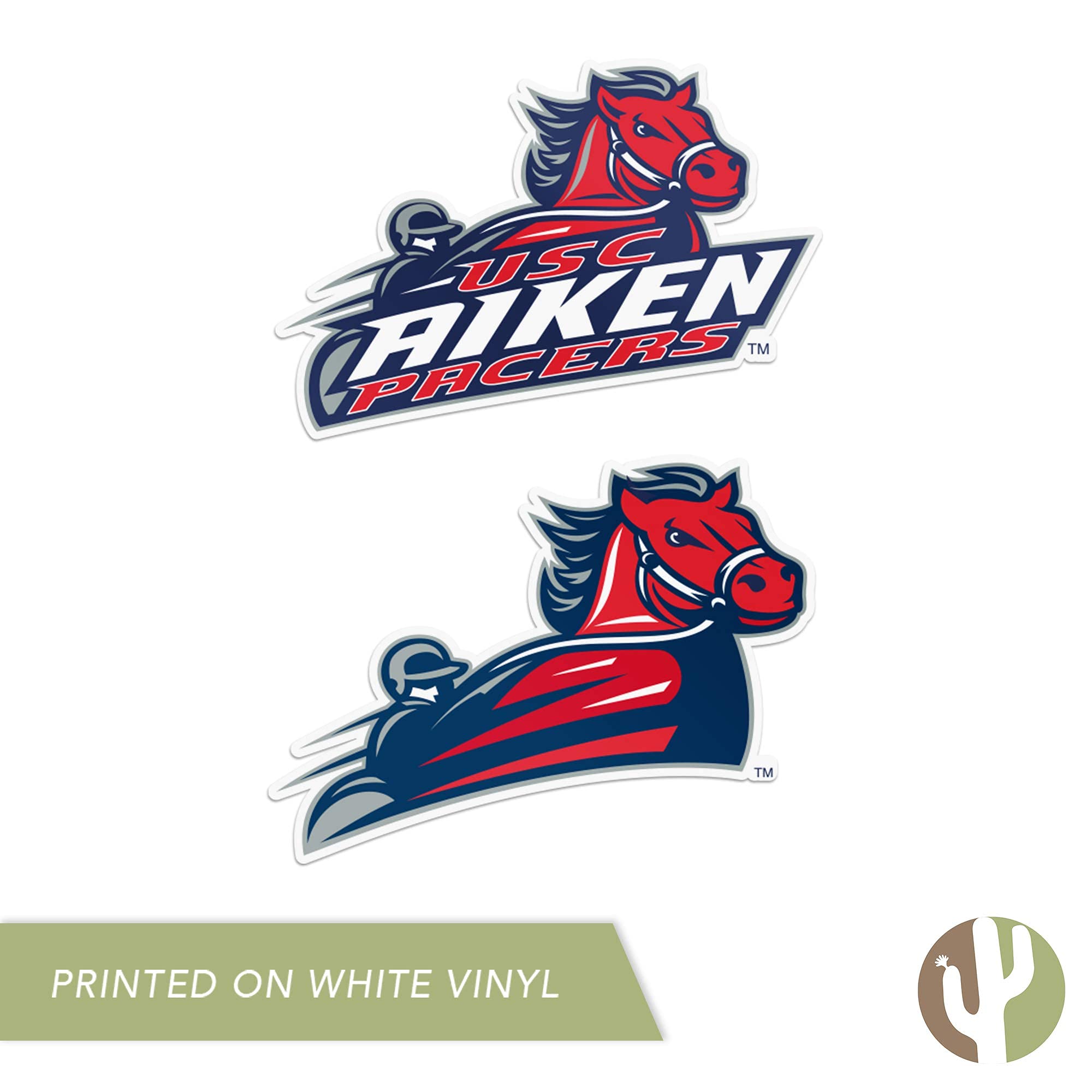 University of South Carolina Aiken Pacers USCA Vinyl Decal Sticker Set - 4 Inch Cactus Design for Laptop, Water Bottle, Car & Scrapbook | College Pride Decoration for Students & Alumni